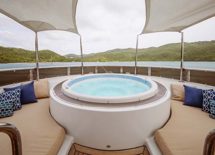 a tub in a boat aboard JUST ENOUGH Yacht for Charter