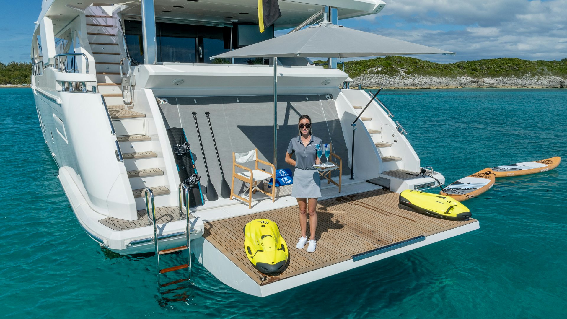 a person standing on a boat aboard PIER PRESSURE Yacht for Charter