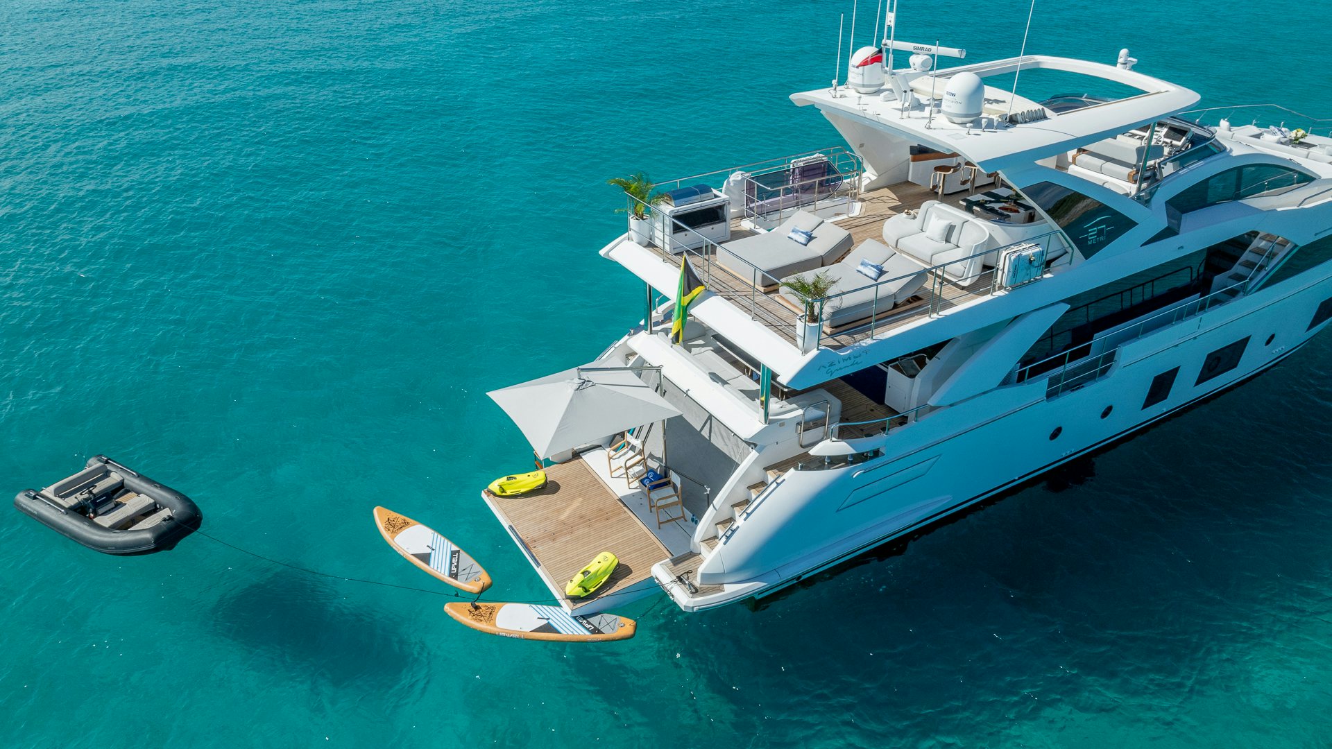 a large ship in the water aboard PIER PRESSURE Yacht for Charter