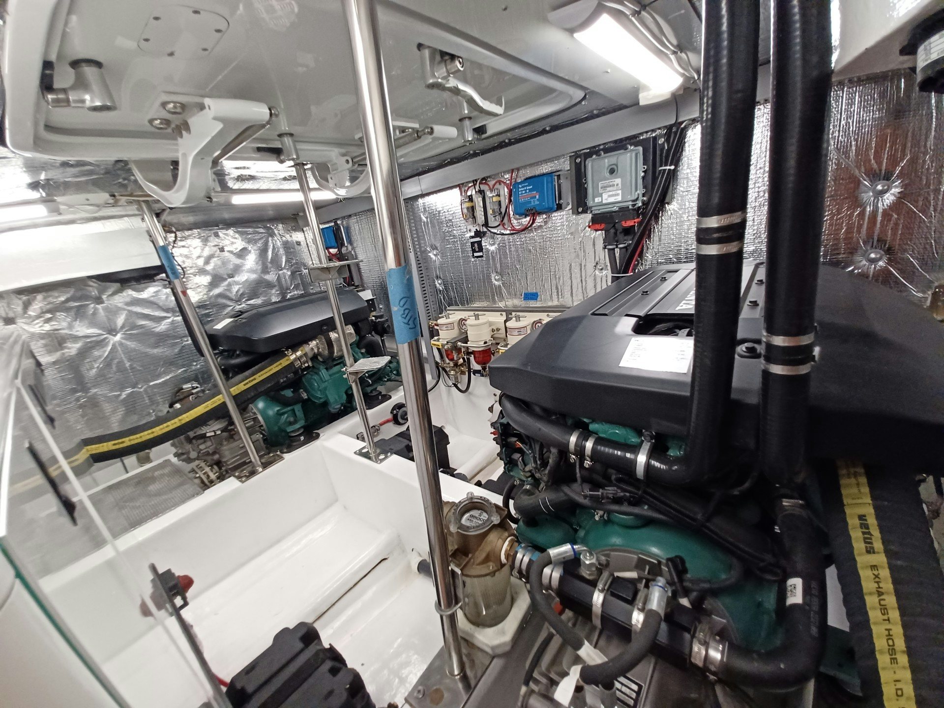 a large room with machinery aboard TARA Yacht for Sale