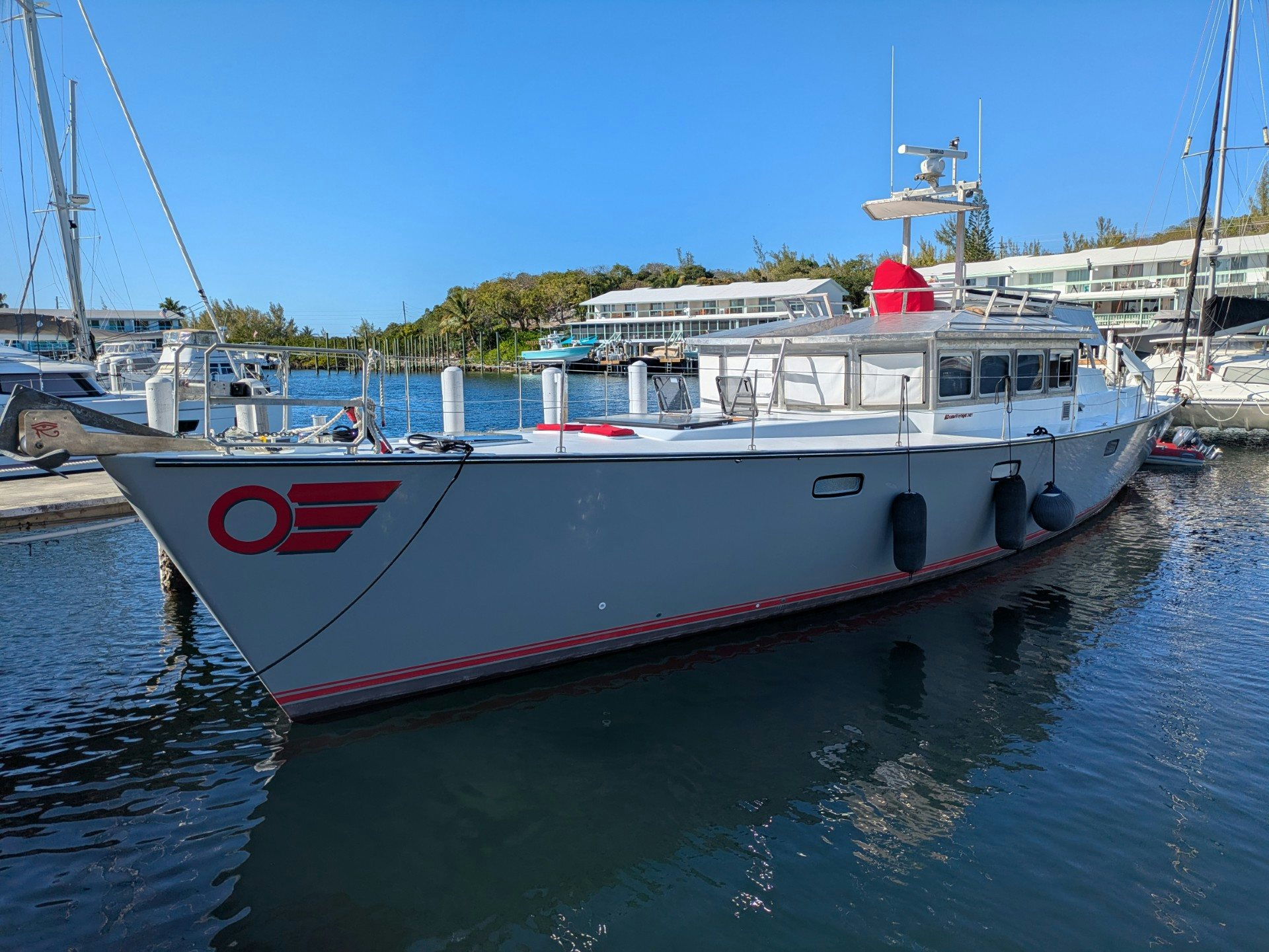 a boat in the water aboard TARA Yacht for Sale