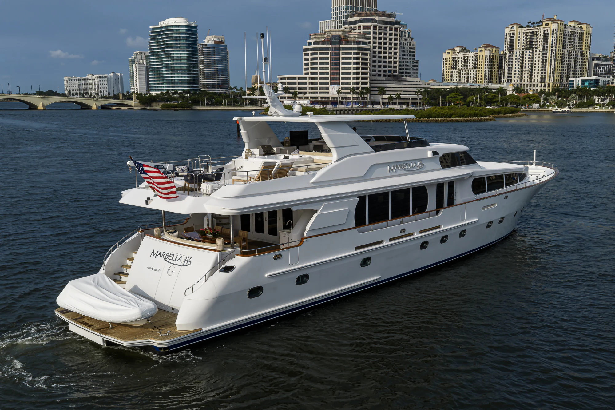 a boat on the water aboard MARBELLA IV Yacht for Sale