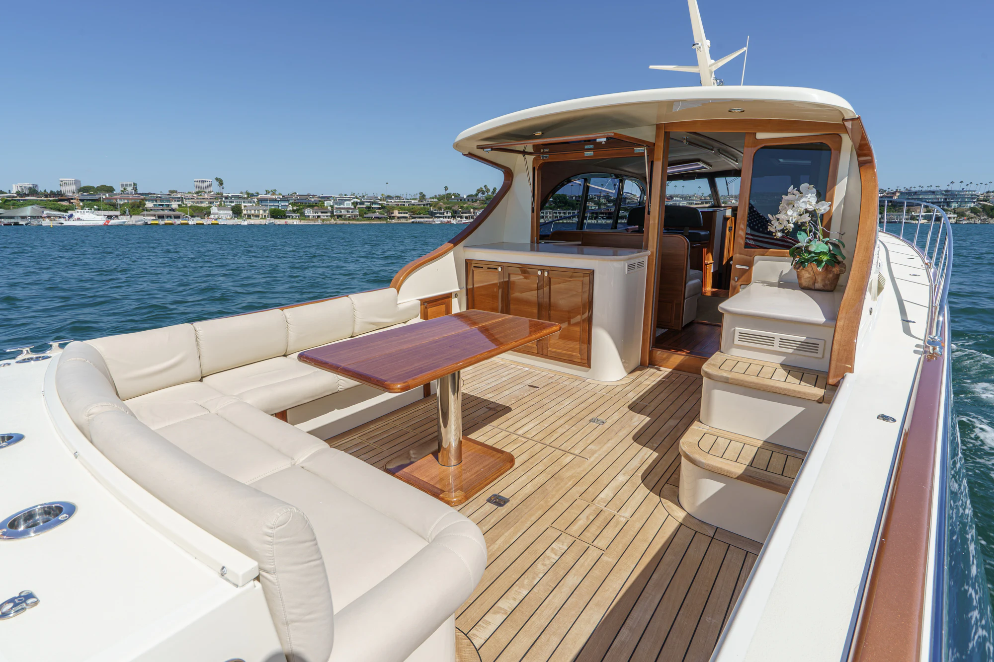 a boat on a deck aboard PIPE DREAM Yacht for Sale