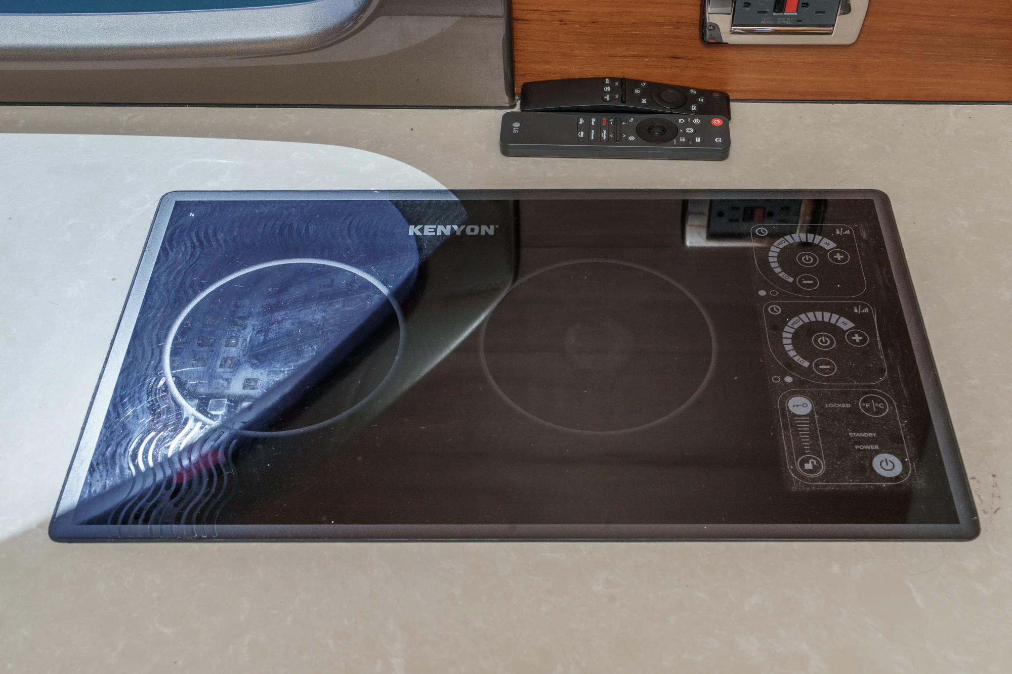 a pair of headphones on a table aboard PIPE DREAM Yacht for Sale