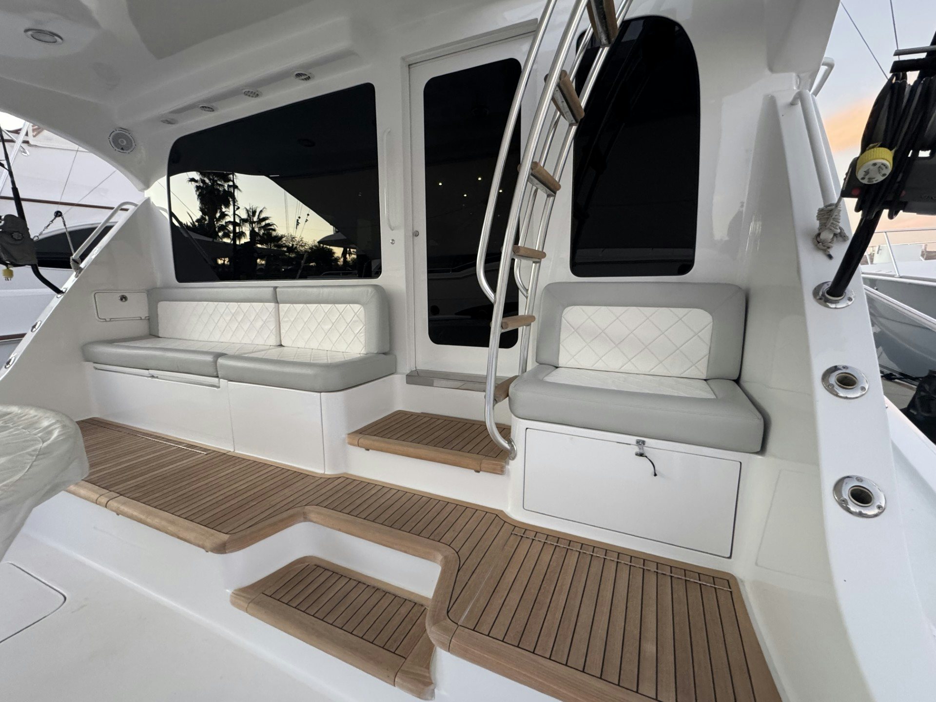 inside of a car aboard TRUE GRIT Yacht for Sale