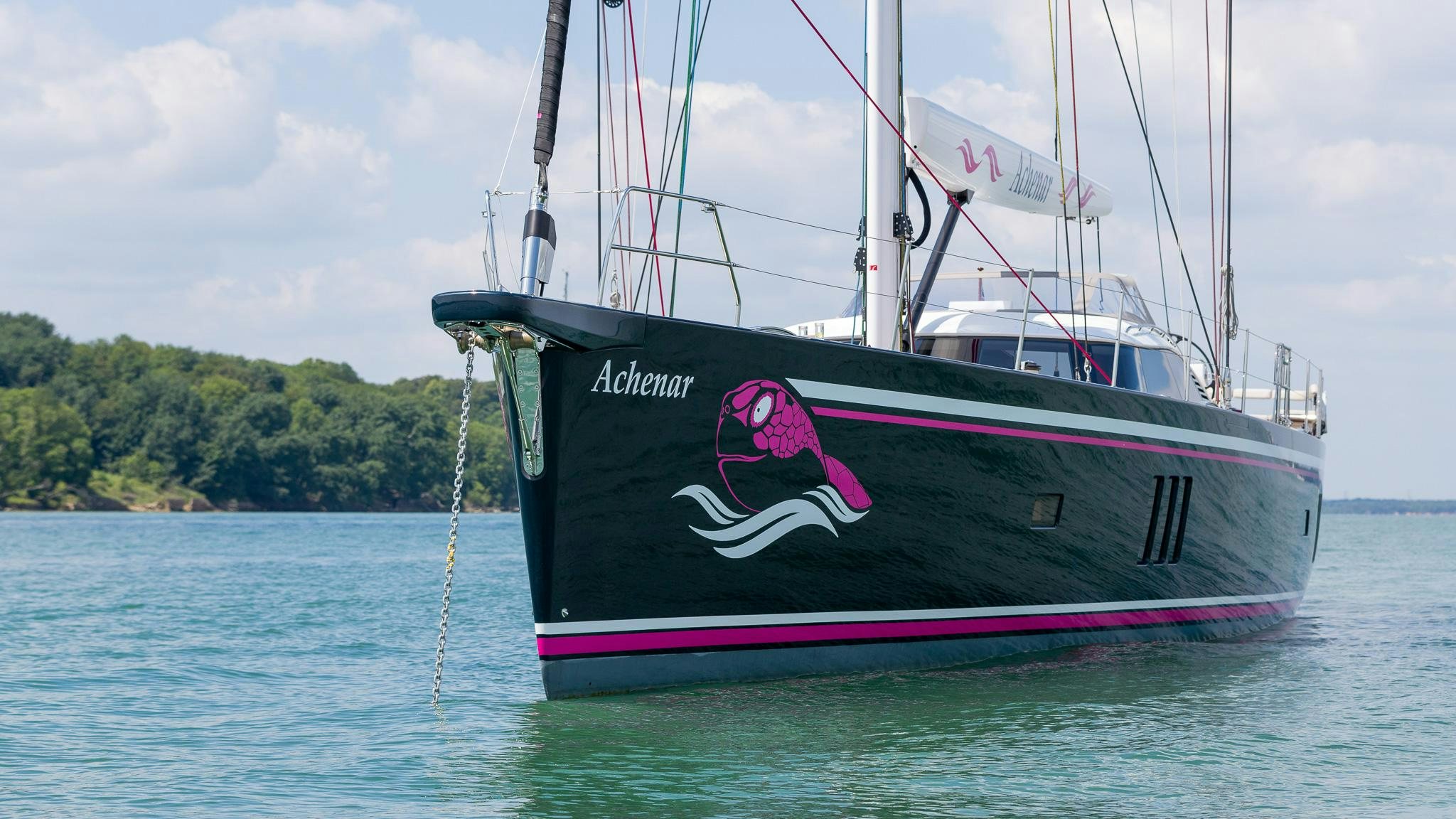 a boat in the water aboard ACHENAR Yacht for Charter