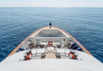 a boat on the water aboard HEMABEJO Yacht for Charter