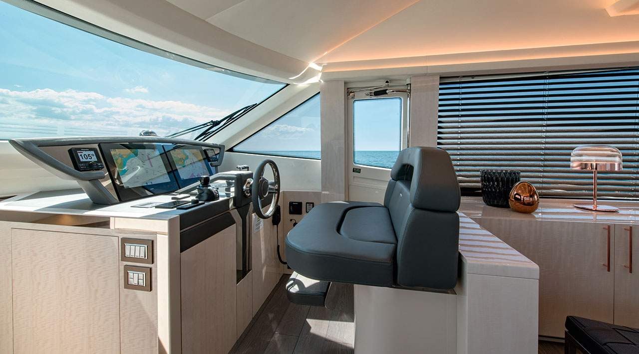 inside of a car aboard GRACE Yacht for Sale