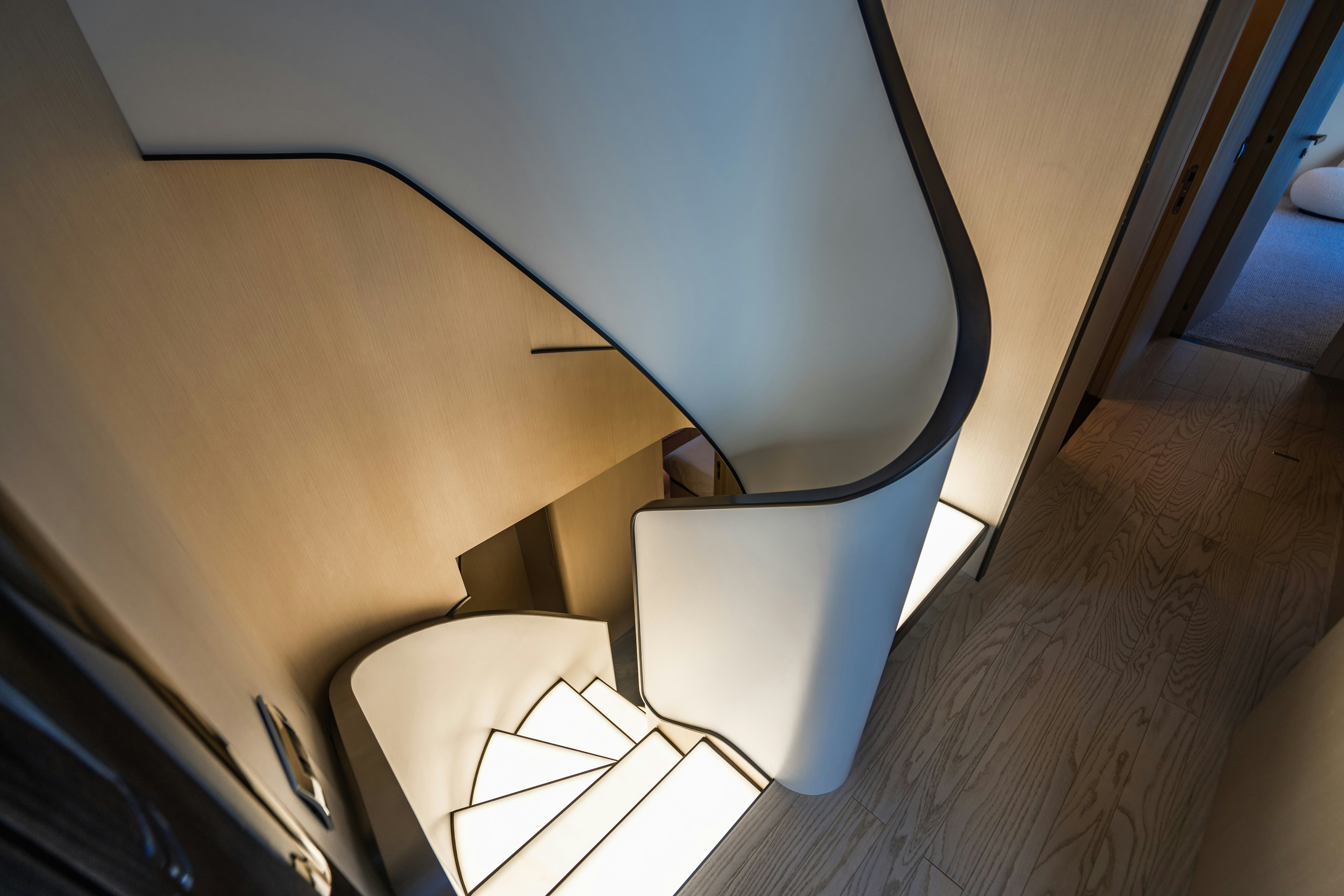 a white box on a wooden floor aboard CARPE DIEM Yacht for Charter