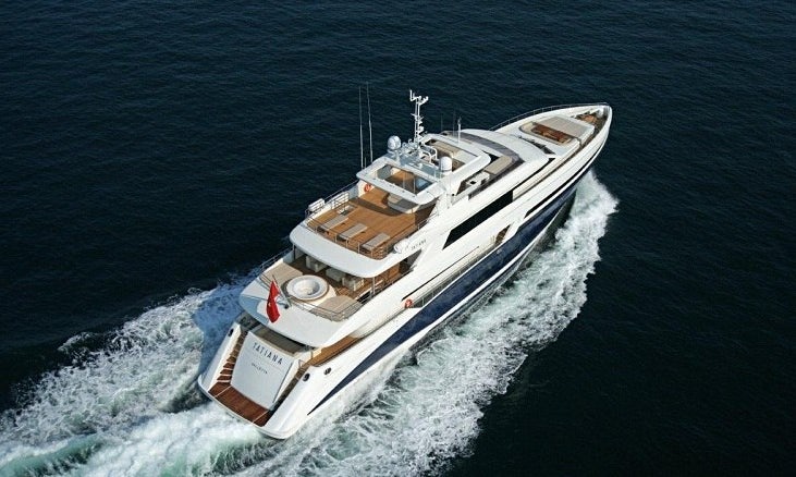 a ship in the water aboard TATIANA I Yacht for Charter