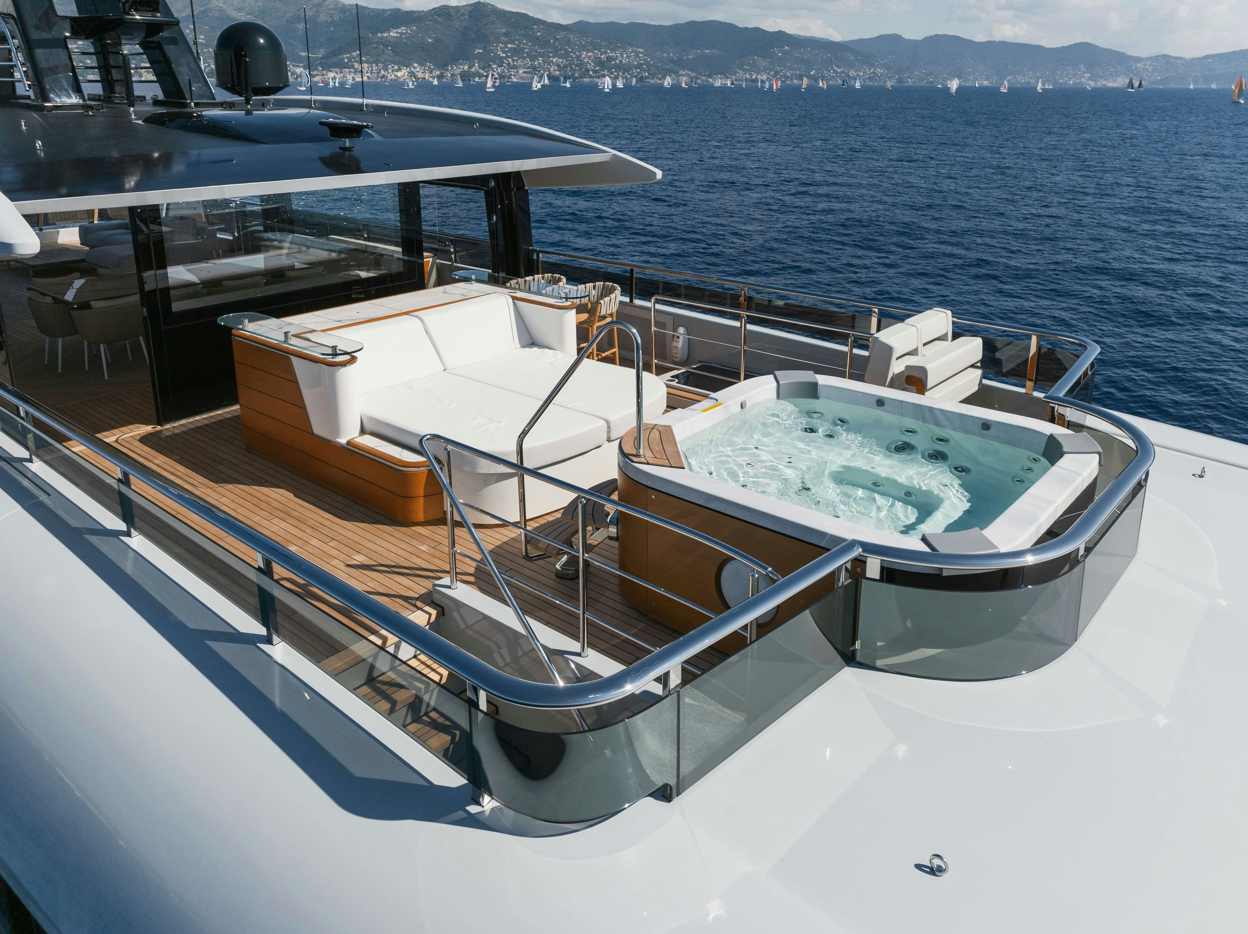 a boat on the water aboard SERENISSIMA I Yacht for Sale