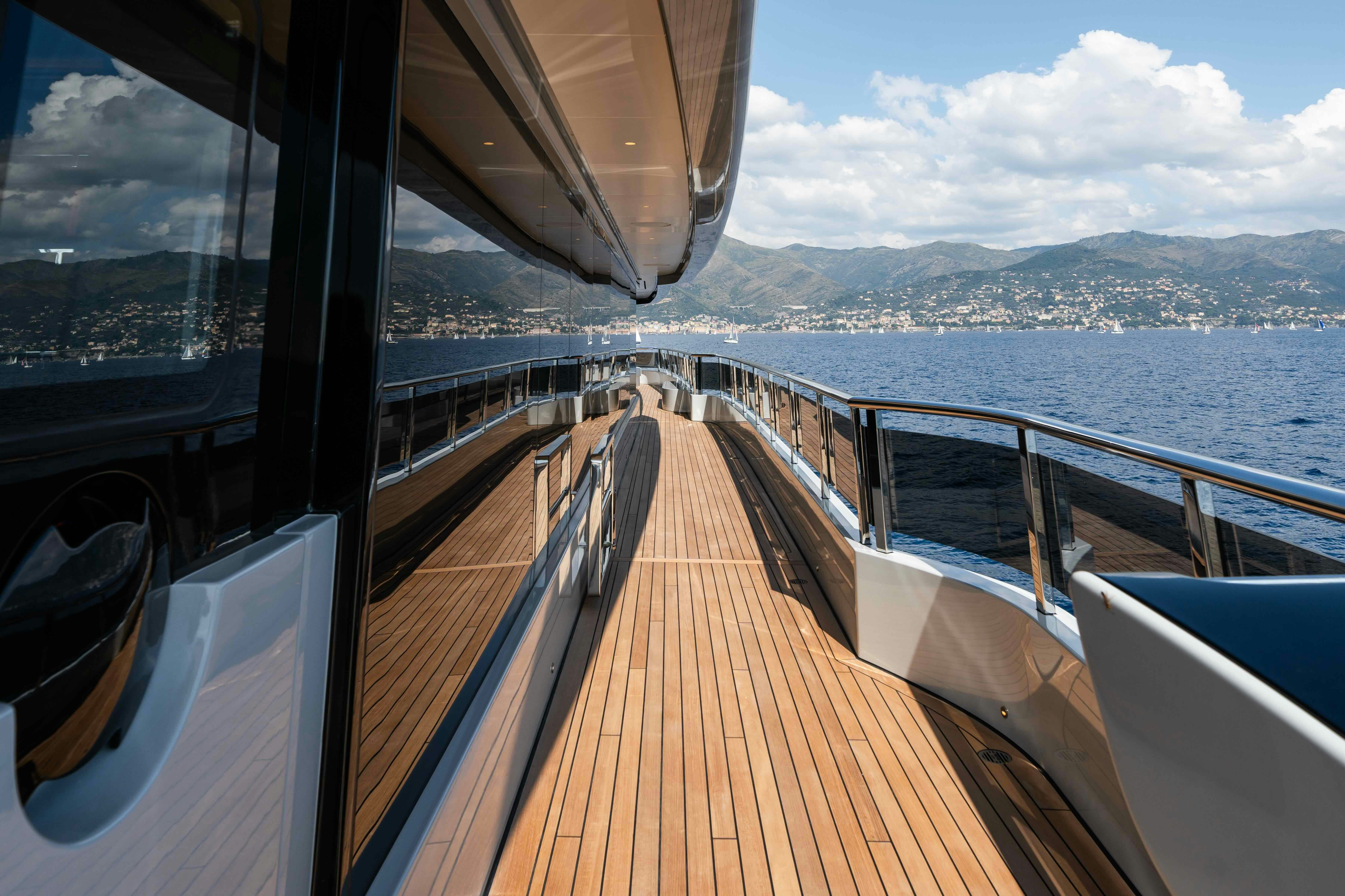 a deck on a boat aboard SERENISSIMA I Yacht for Sale