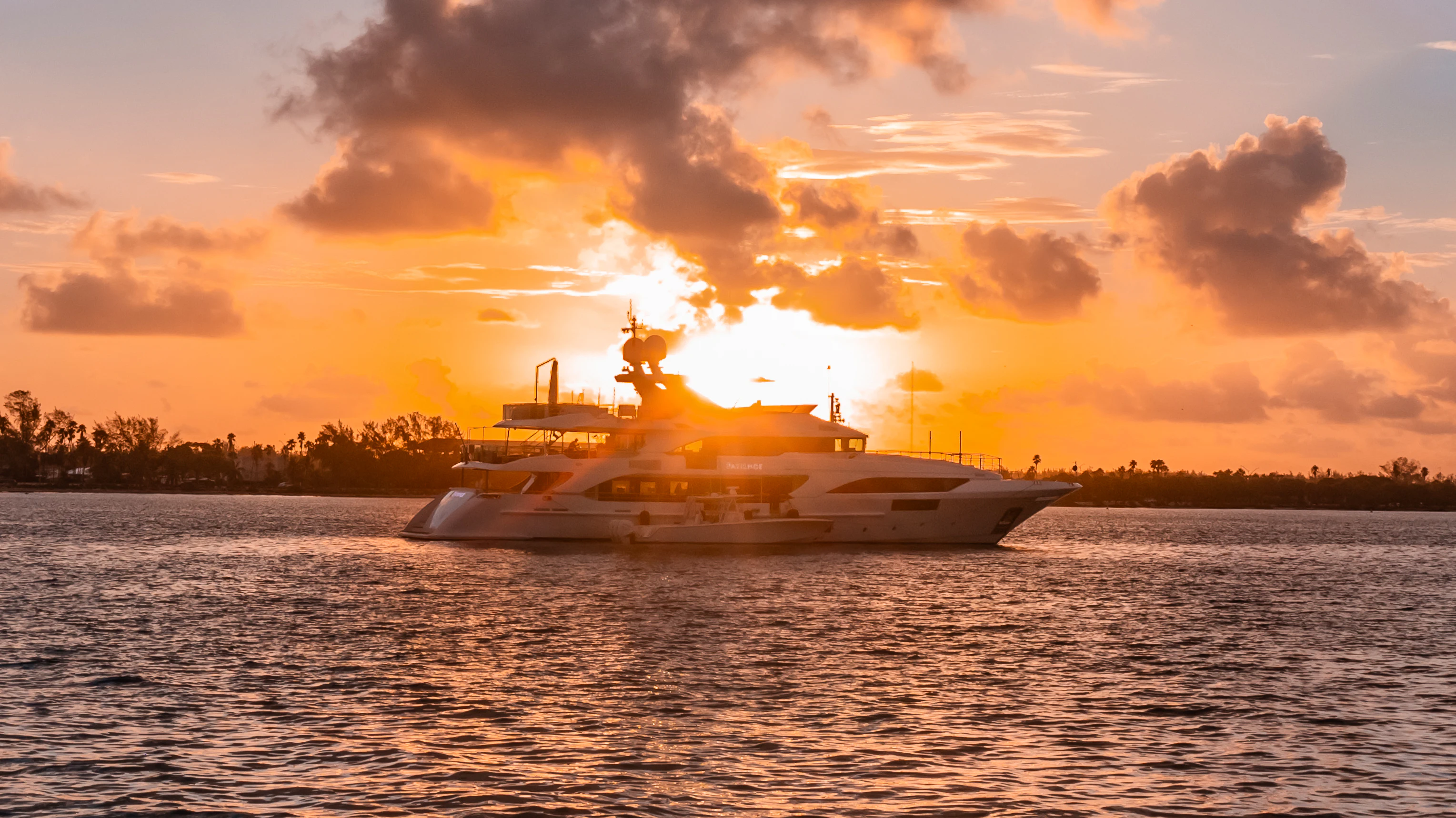 a boat on the water aboard PATIENCE Yacht for Charter