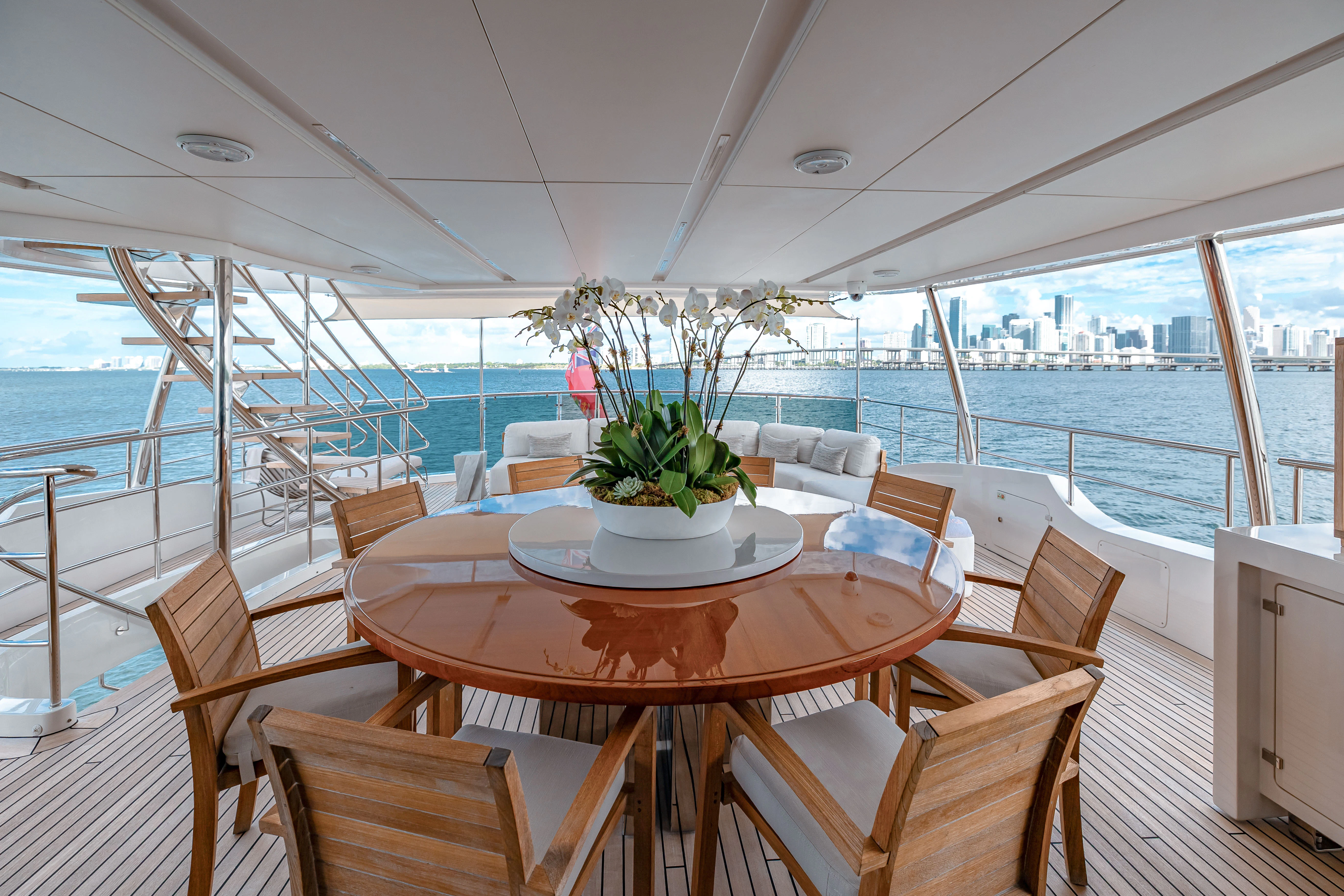 a table on a boat aboard PATIENCE Yacht for Charter