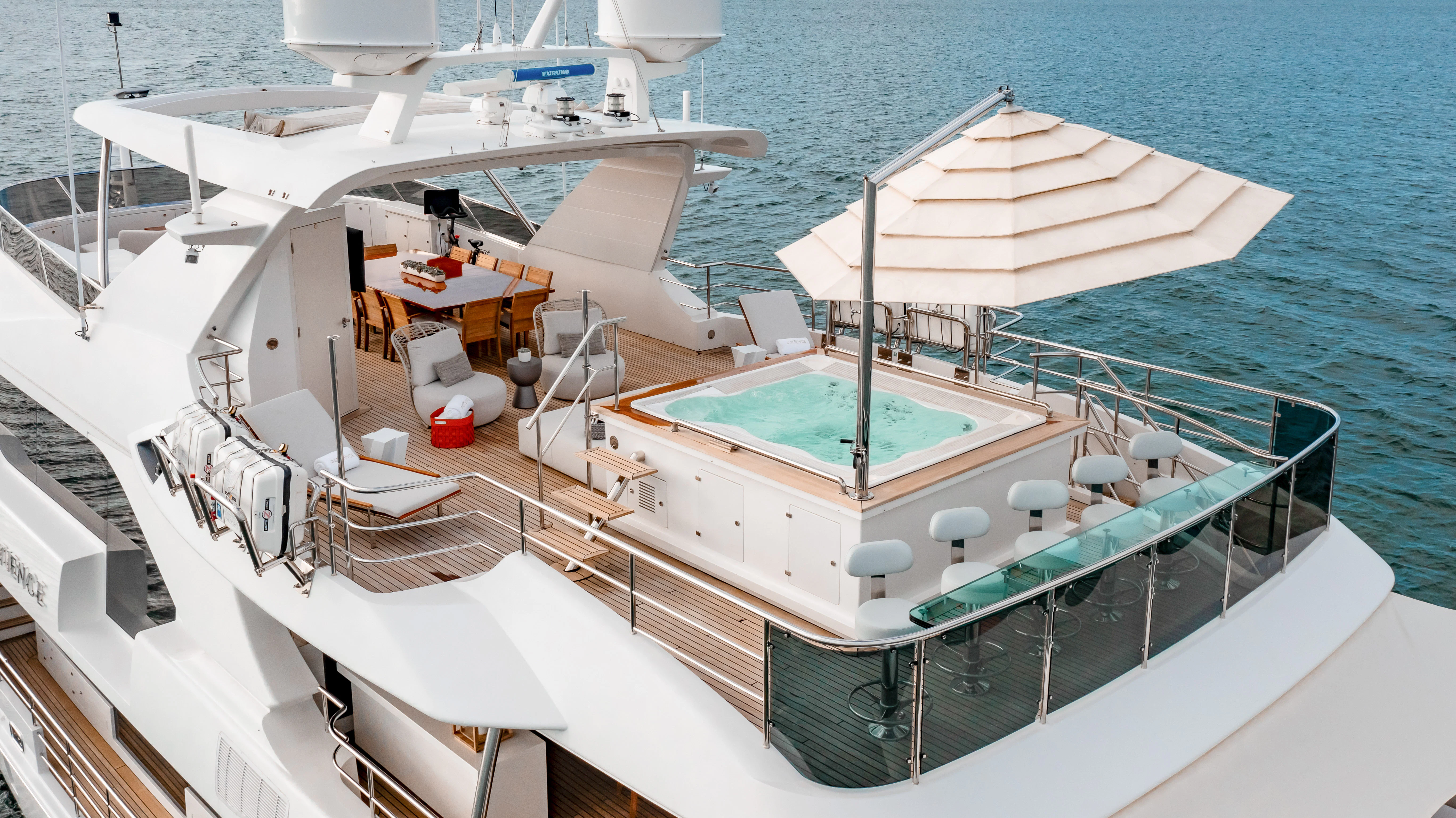 a deck of a boat aboard PATIENCE Yacht for Charter