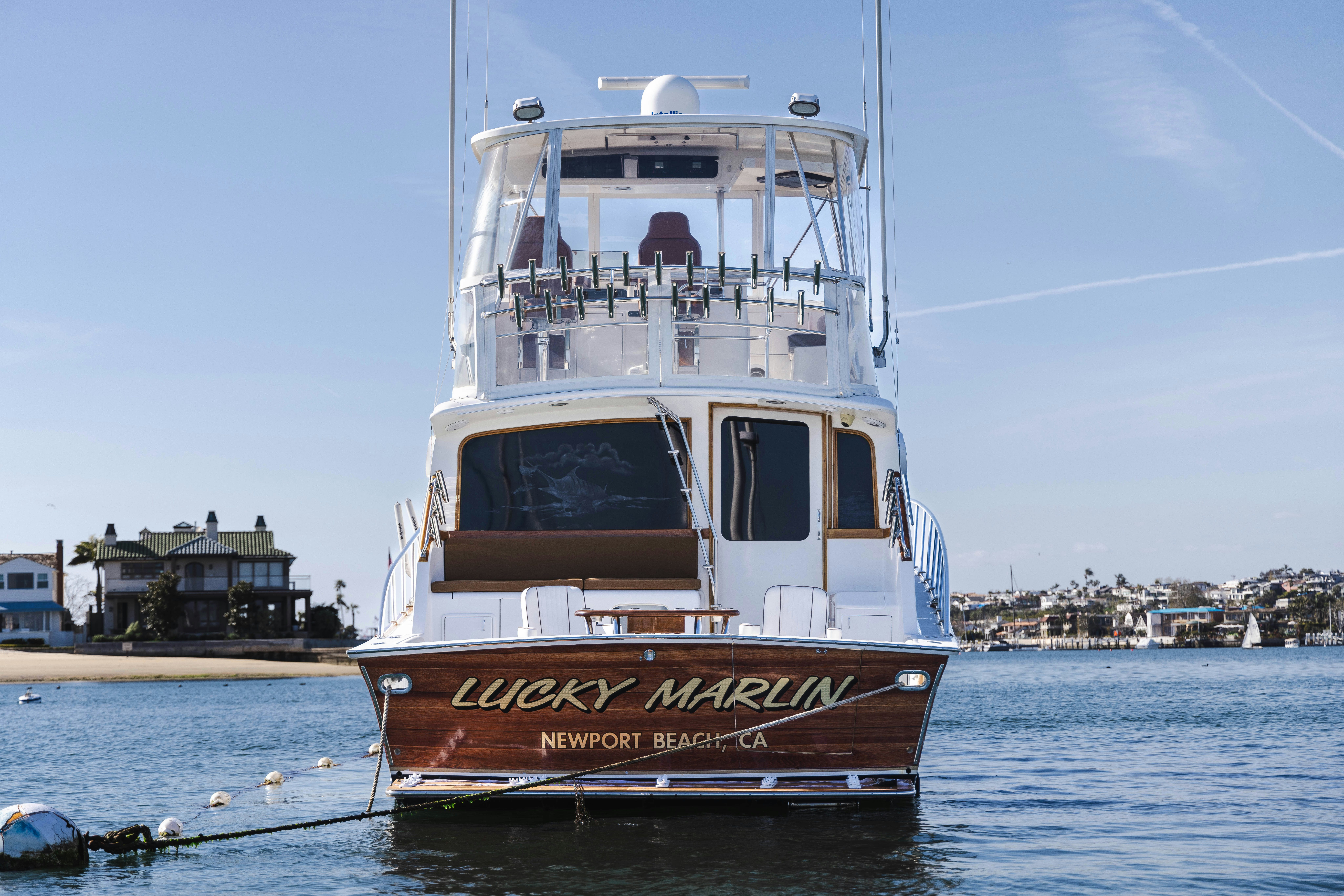 a large boat in the water aboard LUCKY MARLIN Yacht for Sale