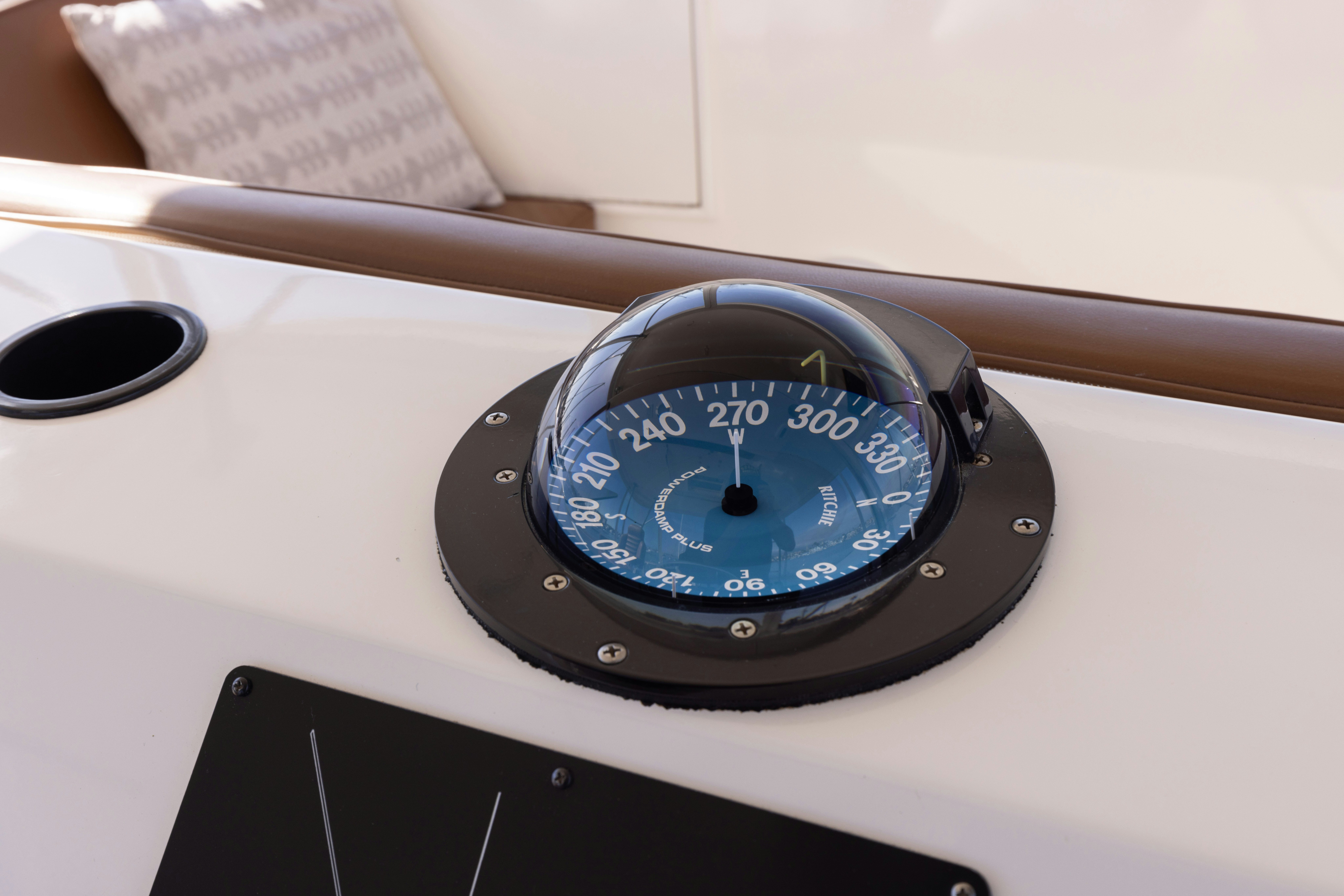 a watch on a table aboard LUCKY MARLIN Yacht for Sale