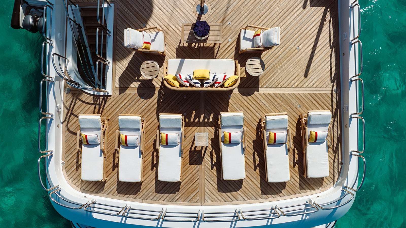 a satellite in a space aboard IRON BLONDE Yacht for Charter