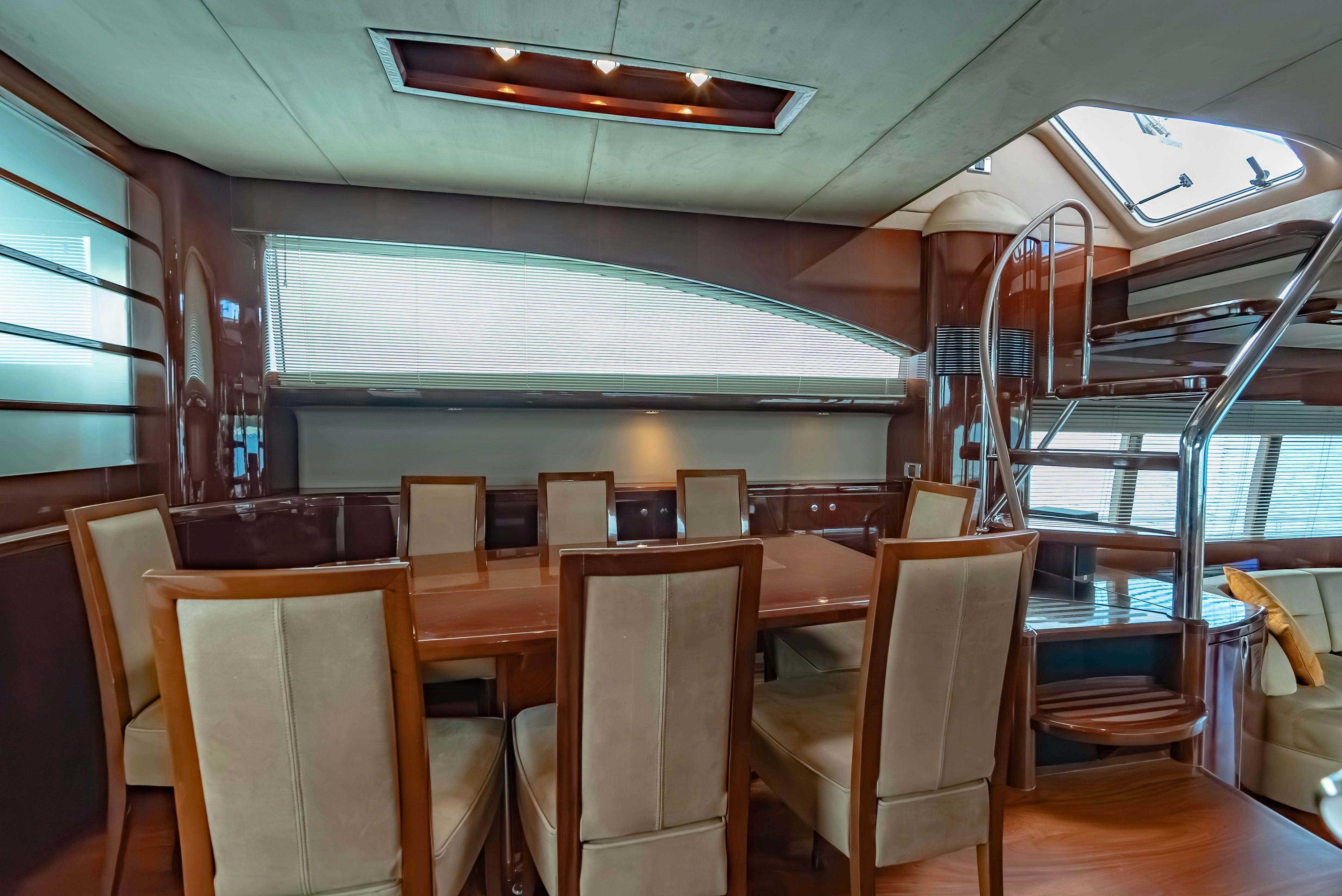a room with chairs and tables aboard BLUE ROSE Yacht for Sale