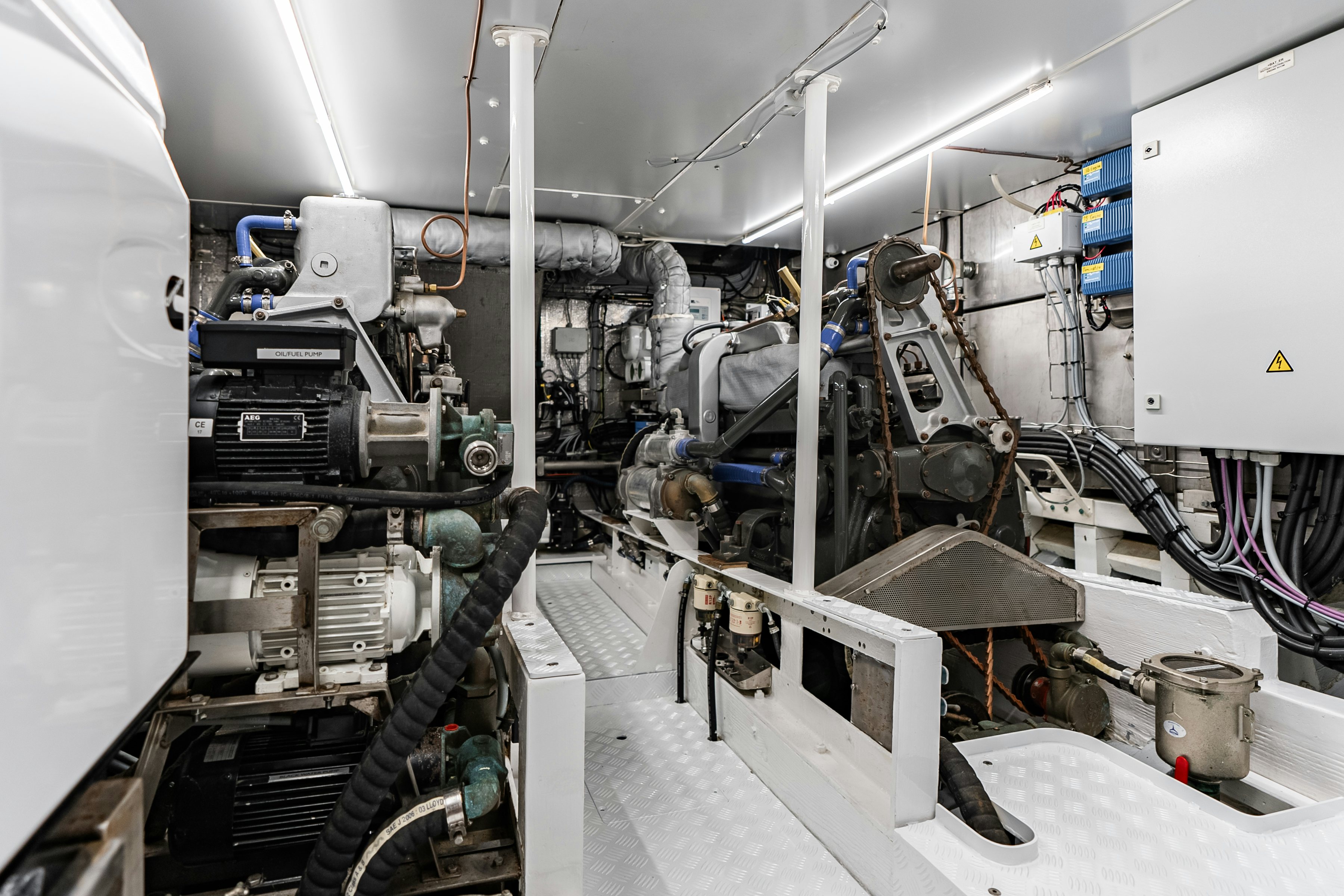 a room with machinery aboard SILVER LASS Yacht for Sale