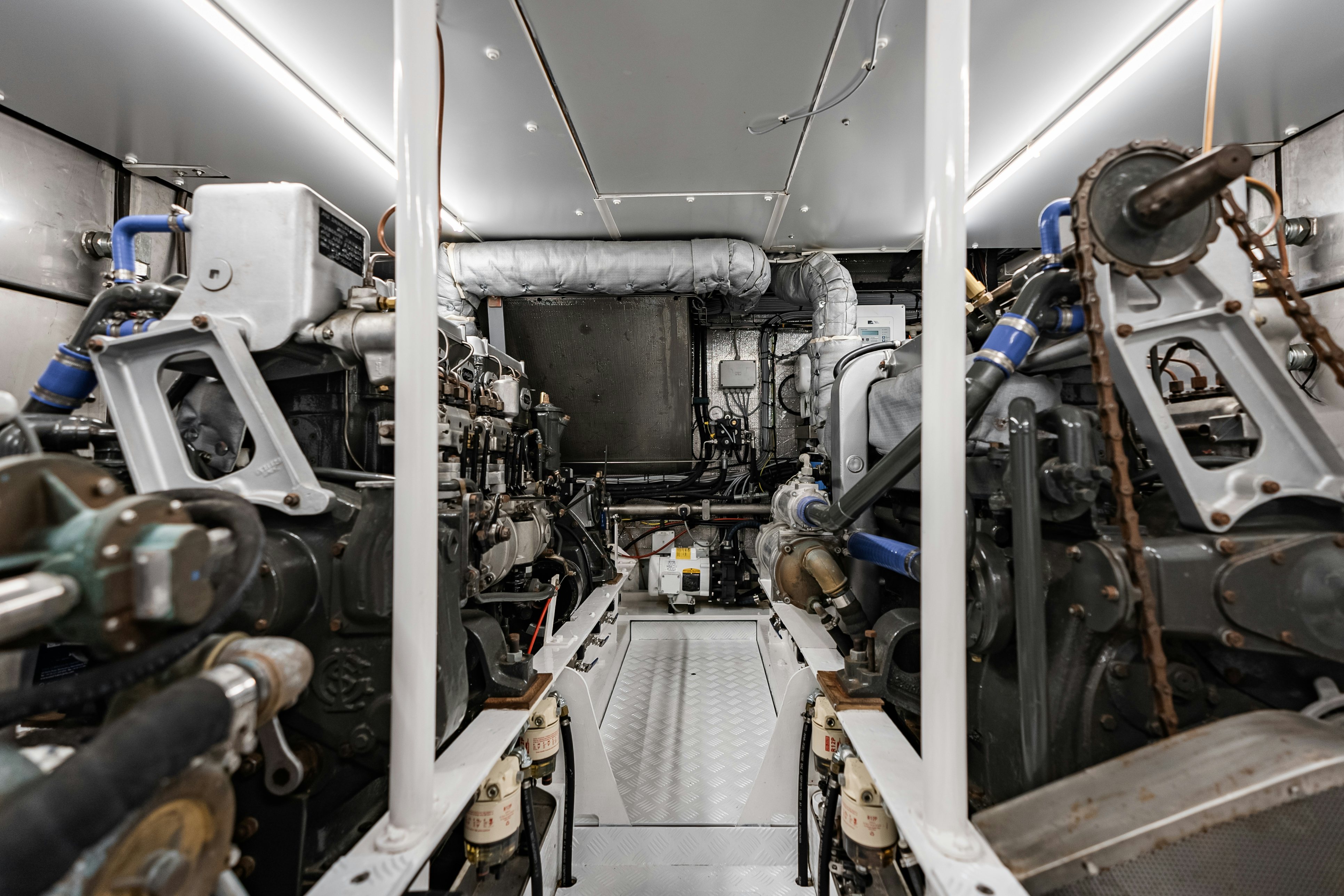 a large machine in a room aboard SILVER LASS Yacht for Sale