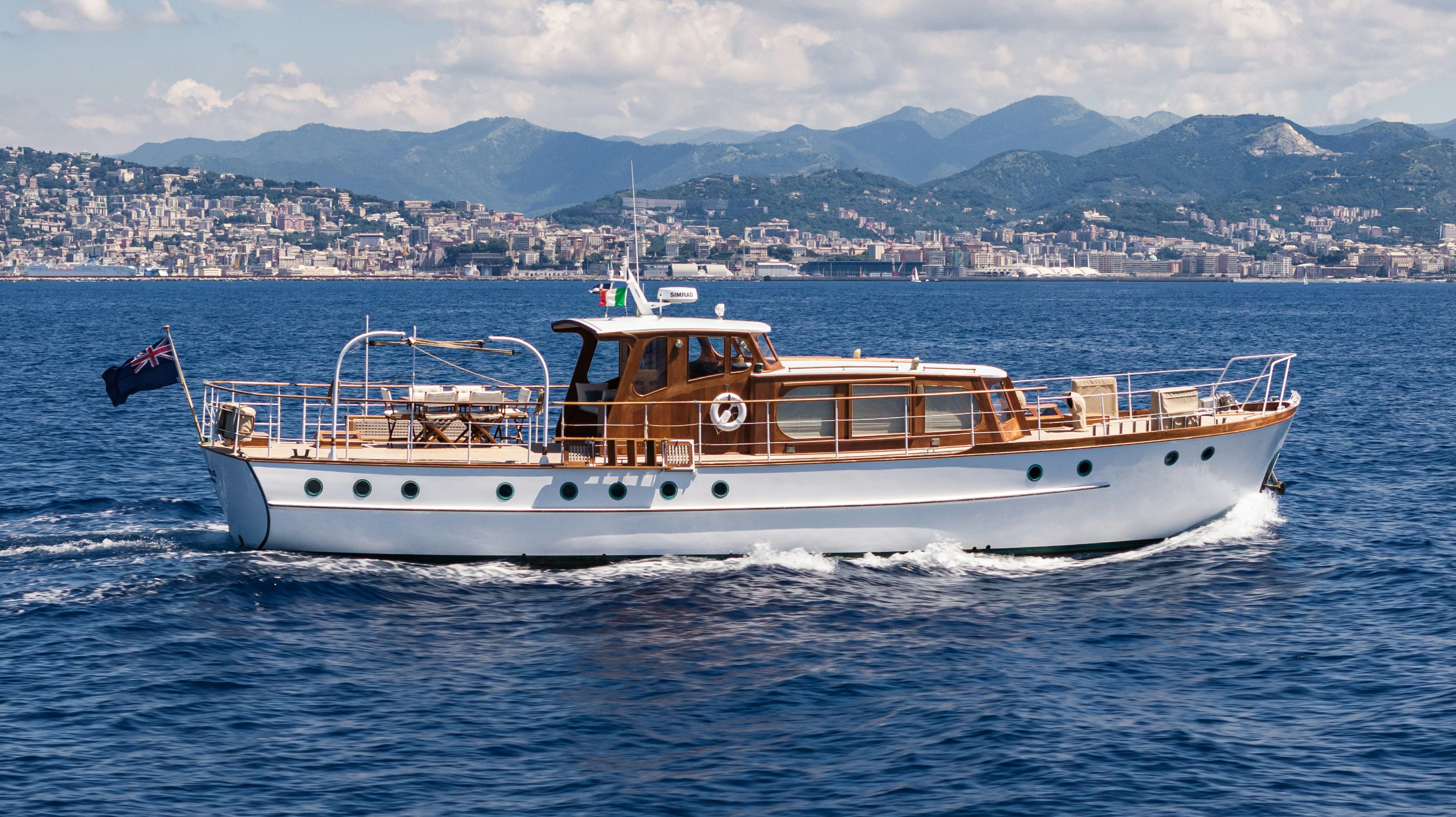 a boat on the water aboard SILVER LASS Yacht for Sale