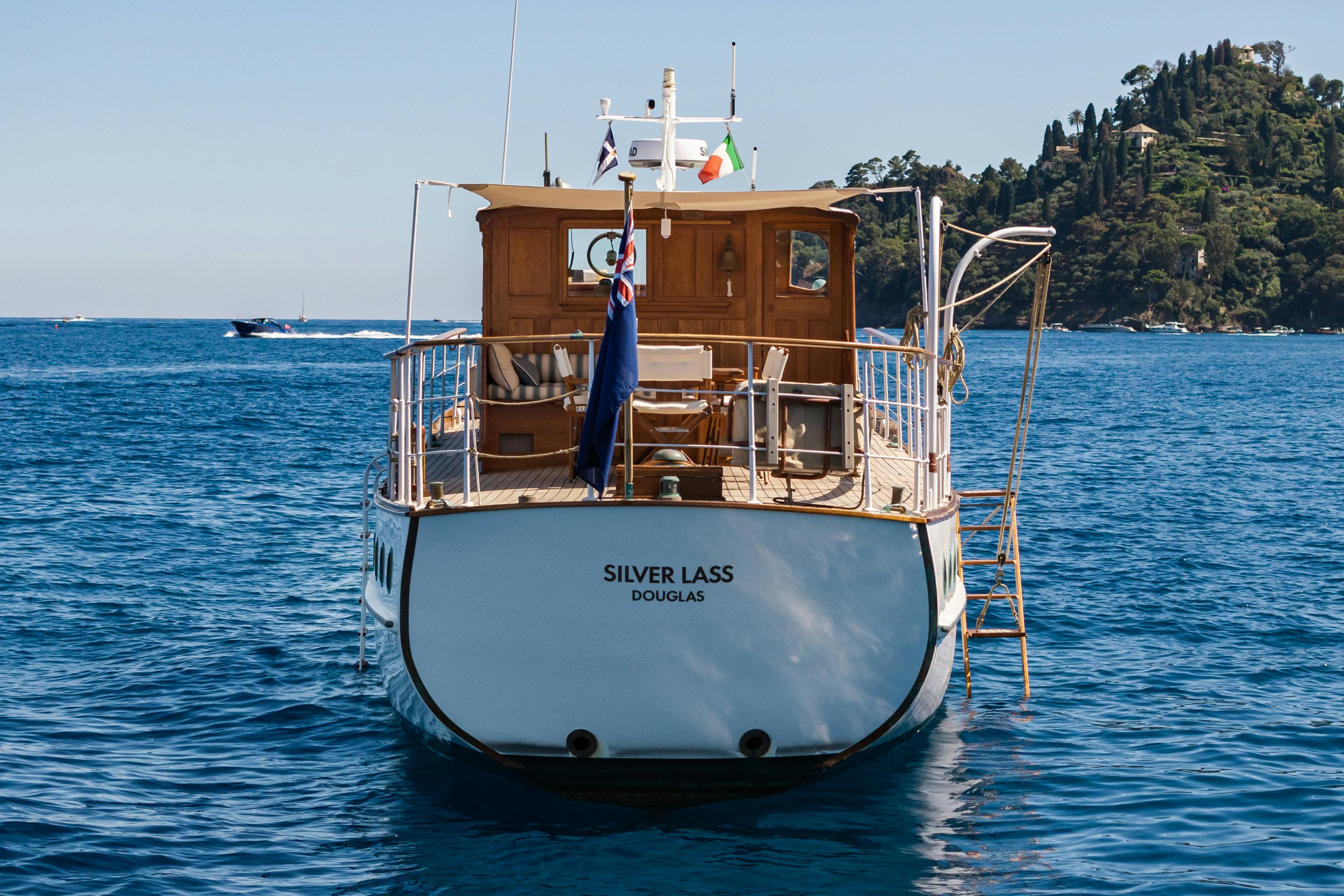 a boat in the water aboard SILVER LASS Yacht for Sale