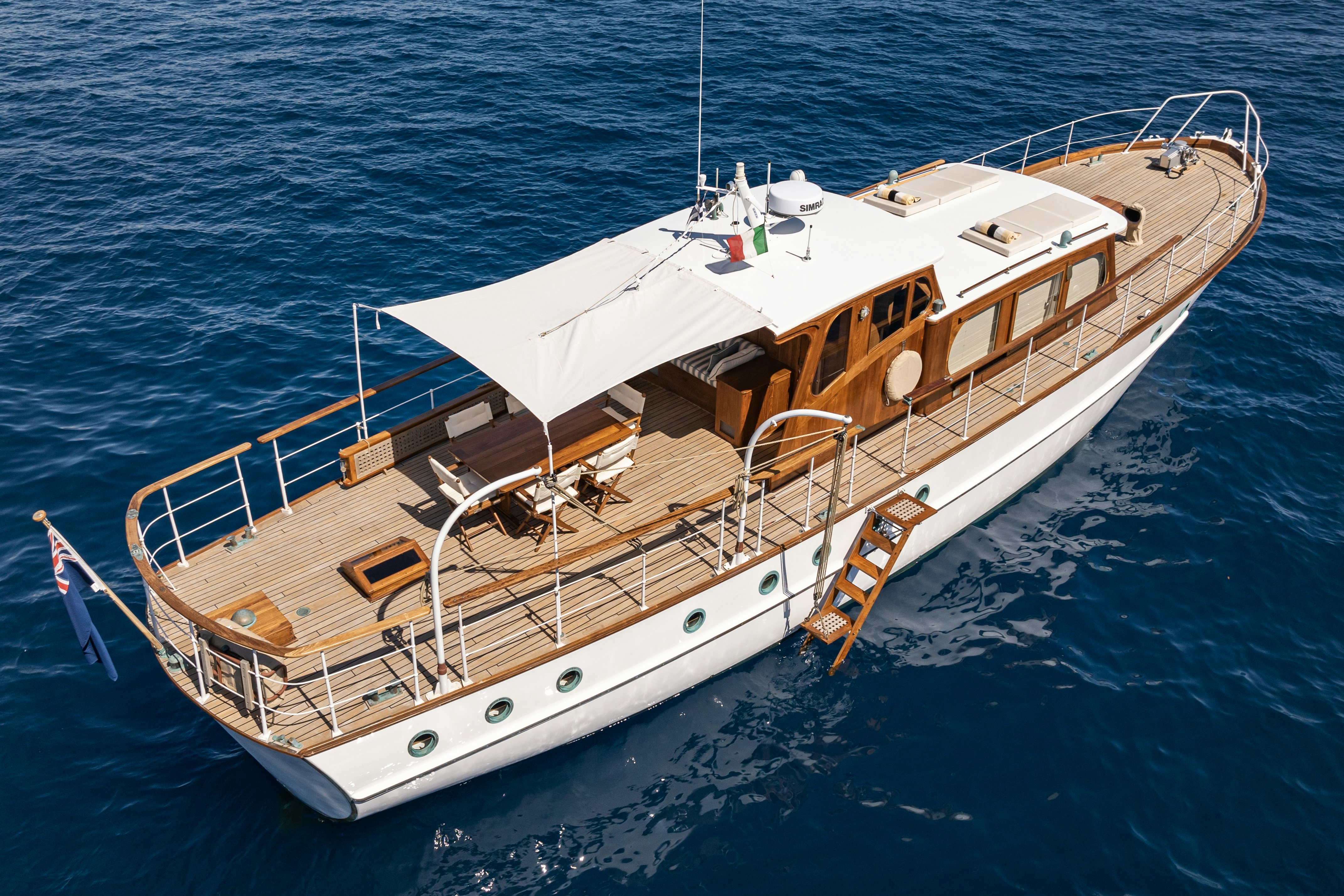 a large white boat in the water aboard SILVER LASS Yacht for Sale