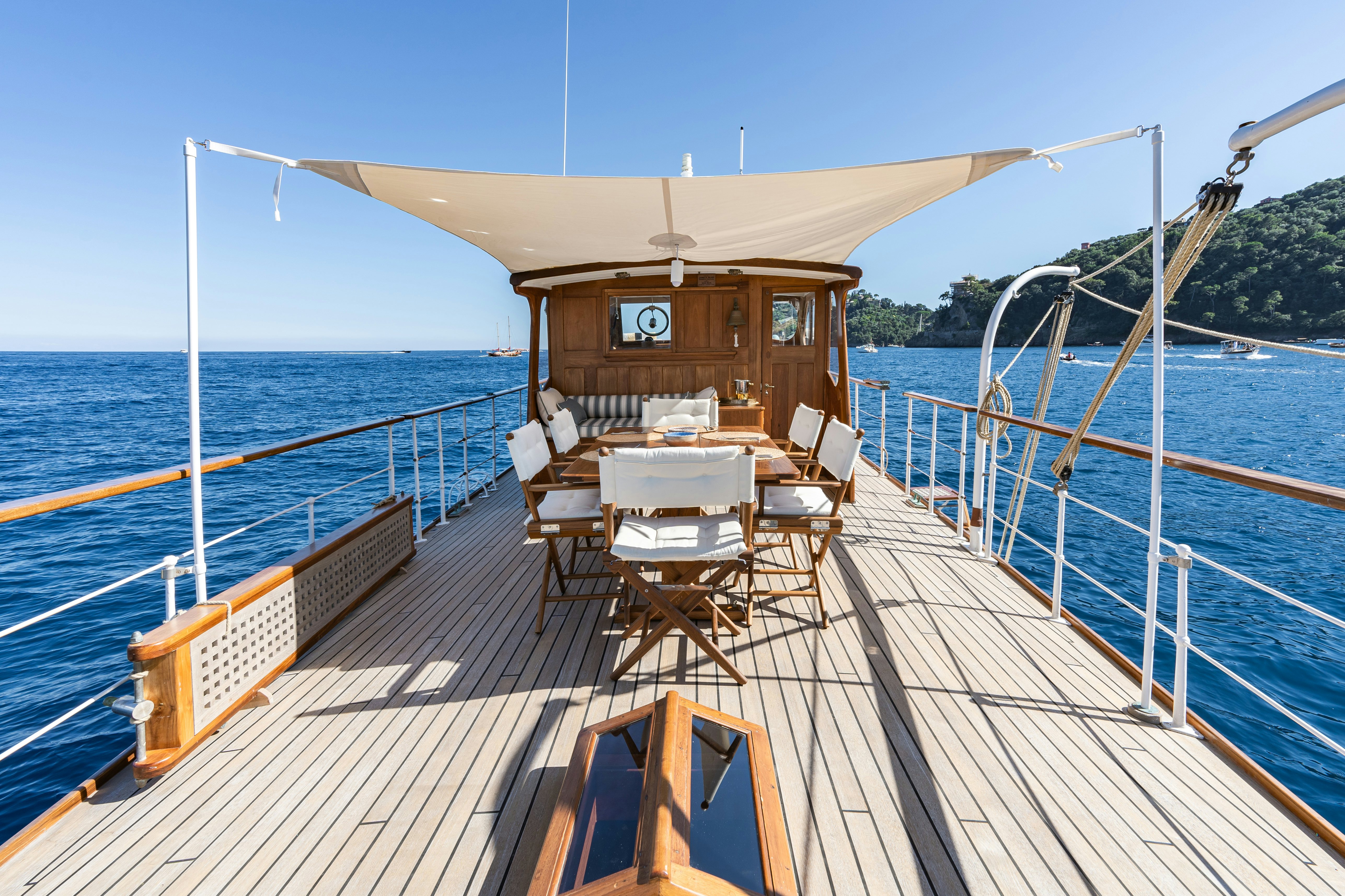 a boat on the water aboard SILVER LASS Yacht for Sale