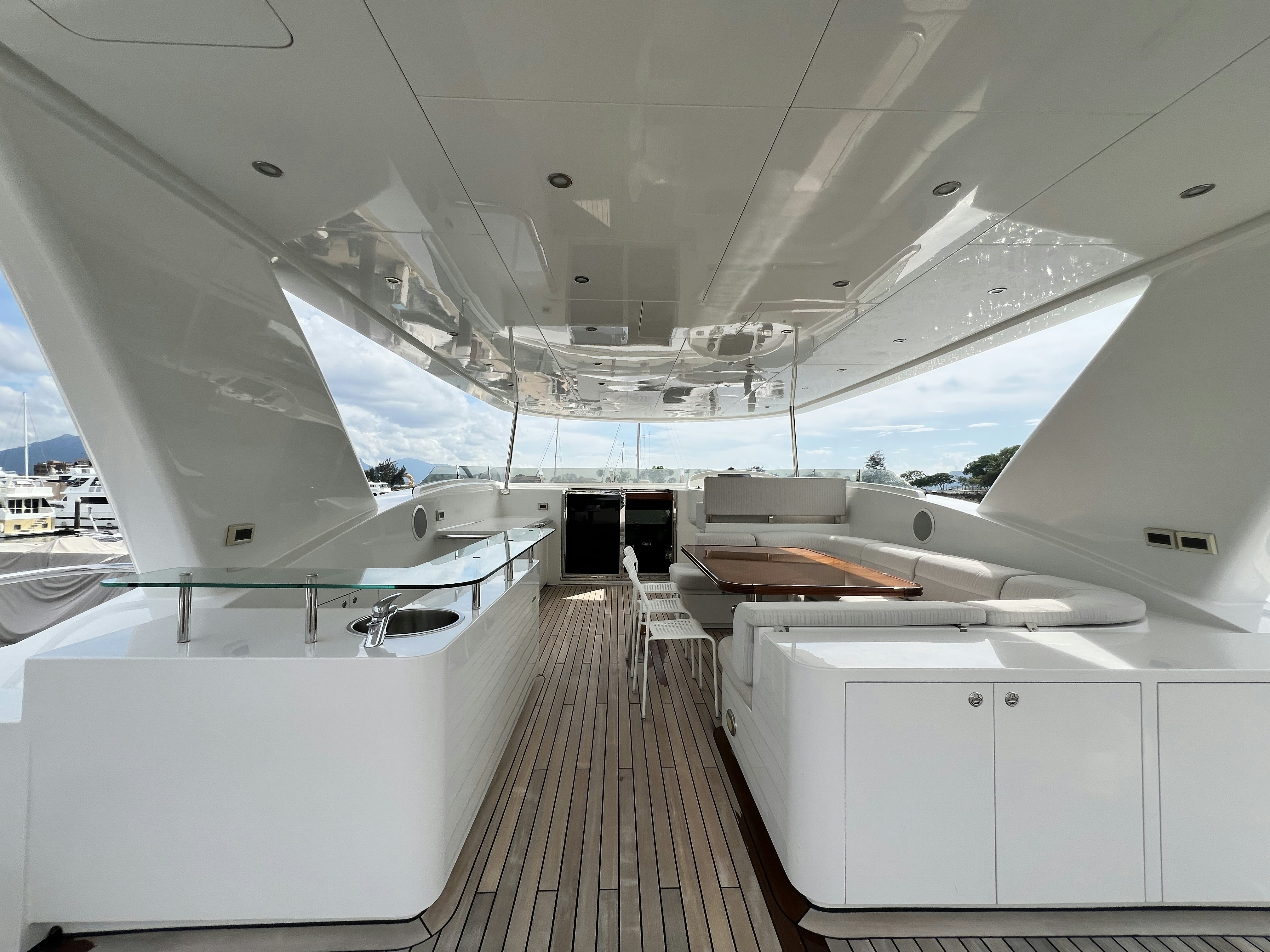 a room with a large white ceiling aboard SUNRISE Yacht for Sale