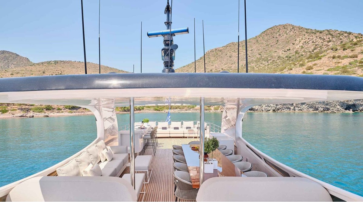 a boat on a body of water aboard MAMMA MIA Yacht for Charter