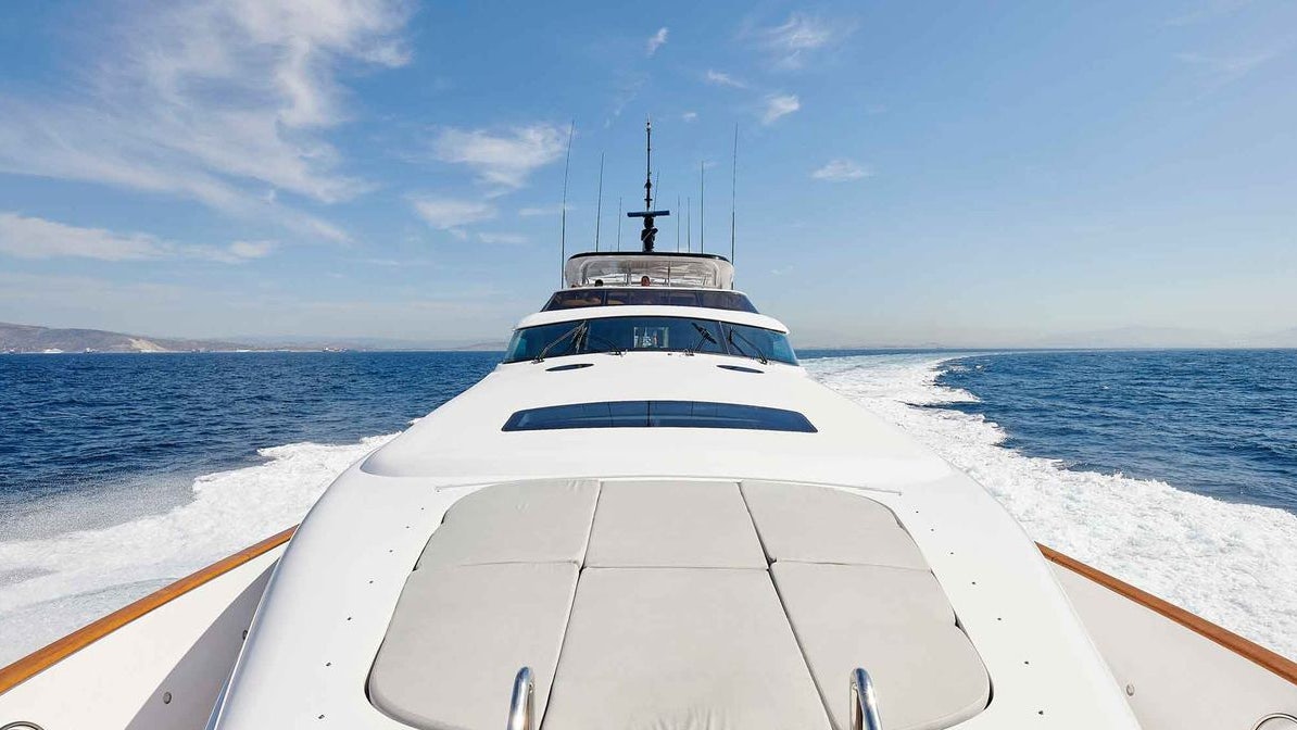 a boat on the water aboard MAMMA MIA Yacht for Charter