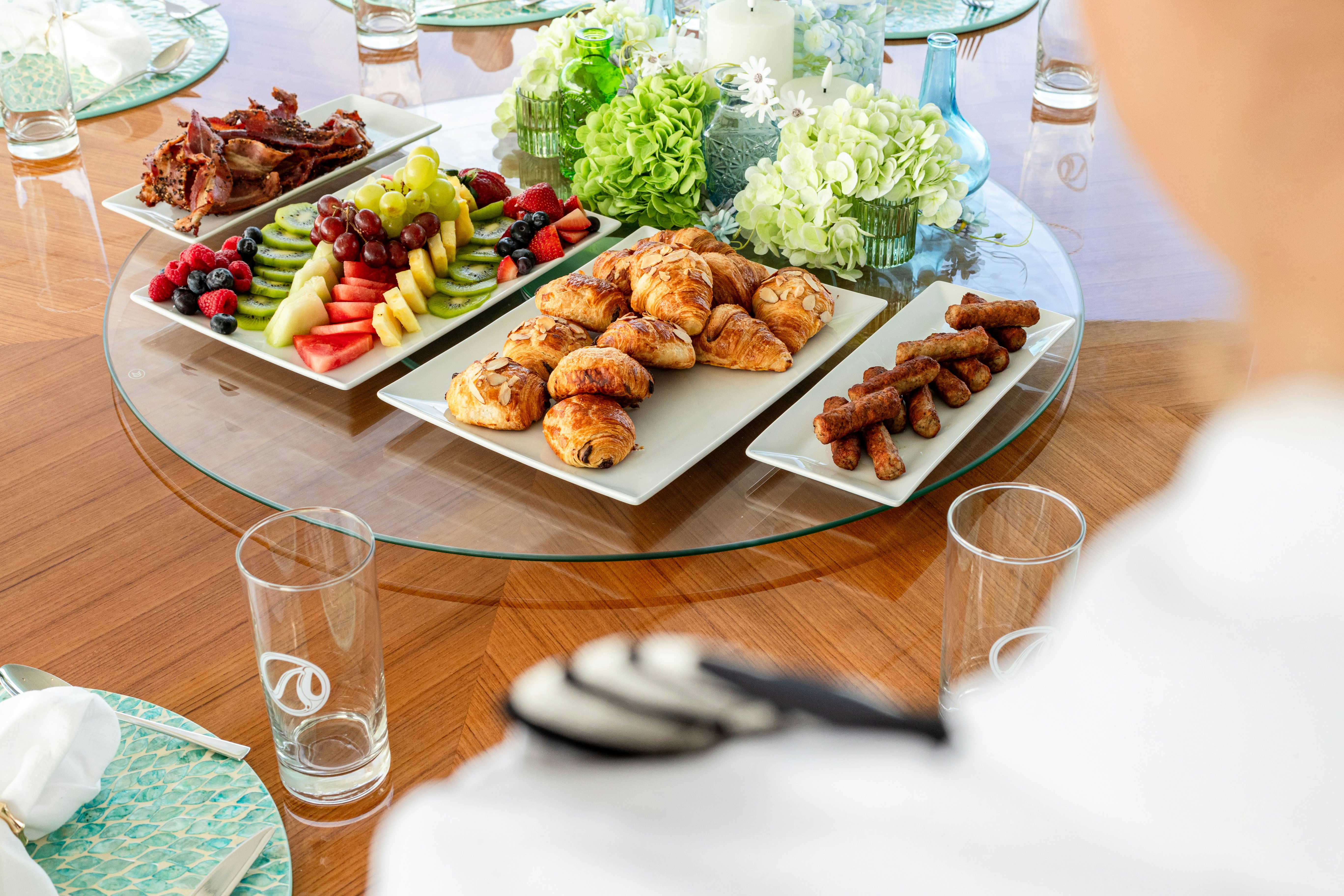 a plate of food aboard BOA VIDA Yacht for Charter