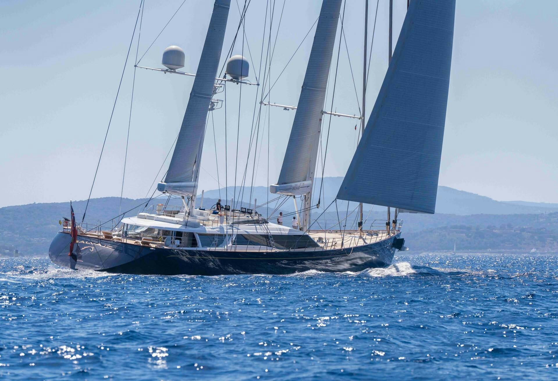 a sailboat on the water aboard SALVAJE Yacht for Sale
