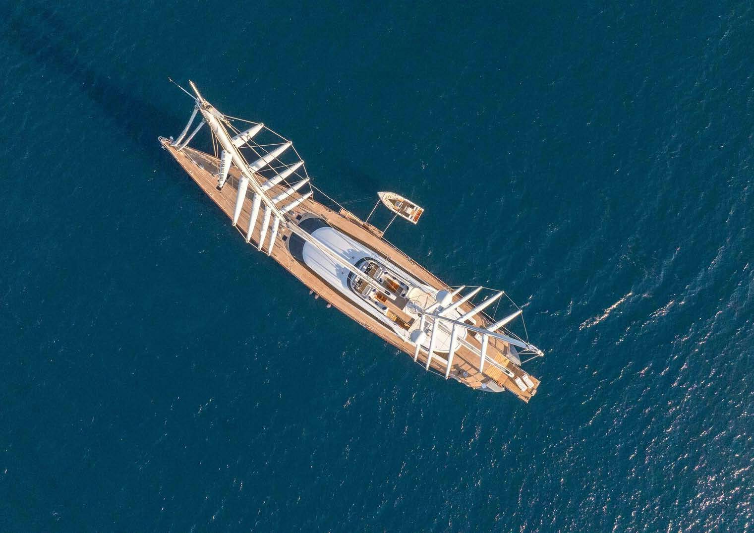 a ship in the water aboard SALVAJE Yacht for Sale