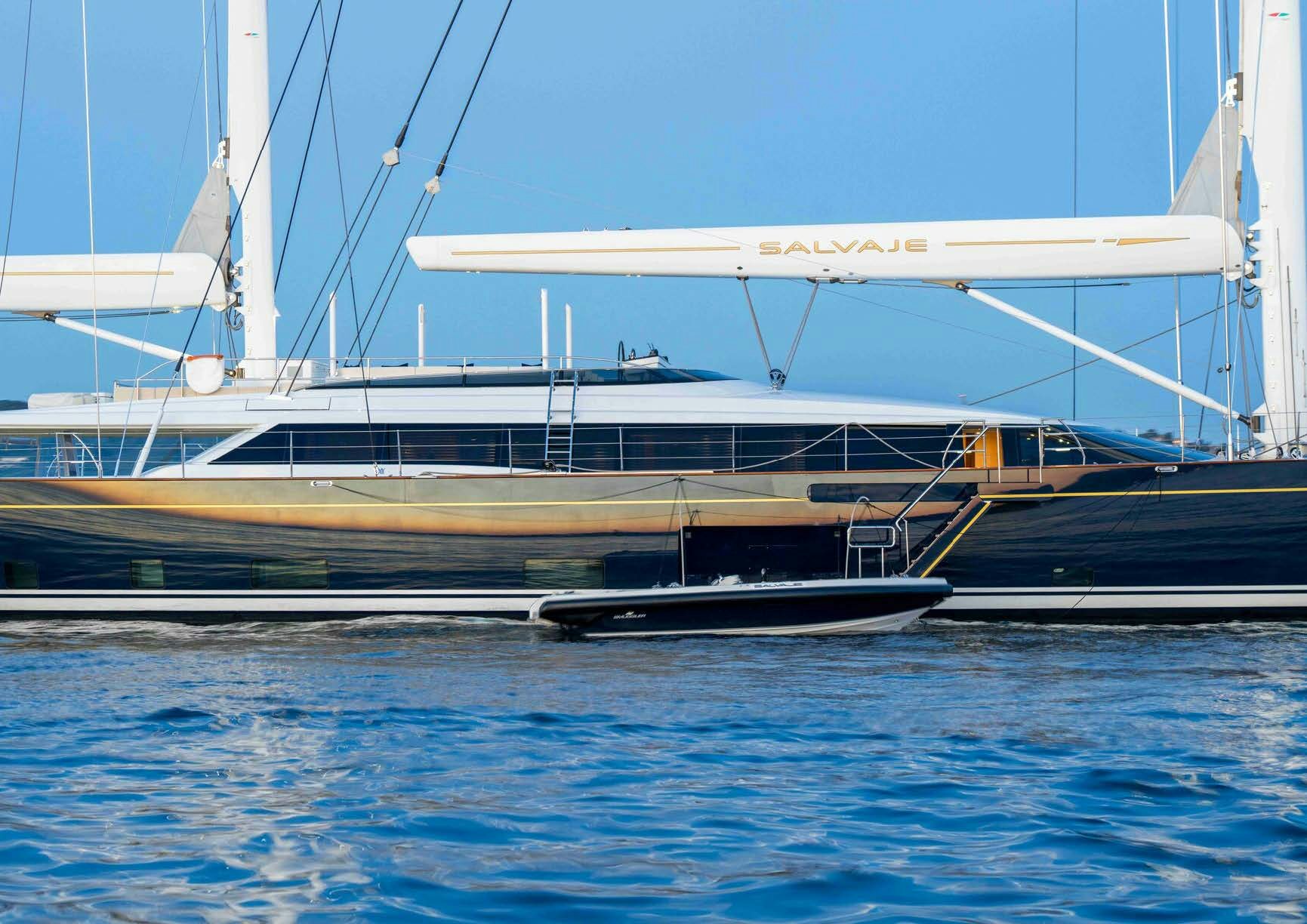 a boat on the water aboard SALVAJE Yacht for Sale