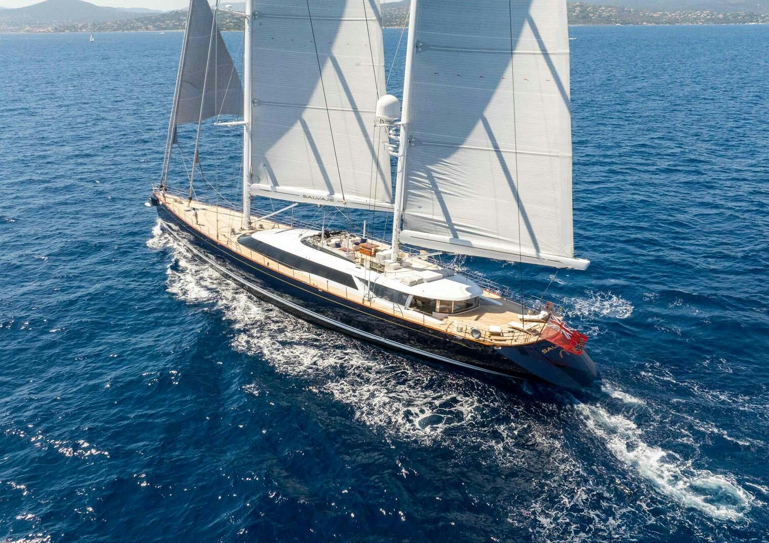 a sailboat on the water aboard SALVAJE Yacht for Sale