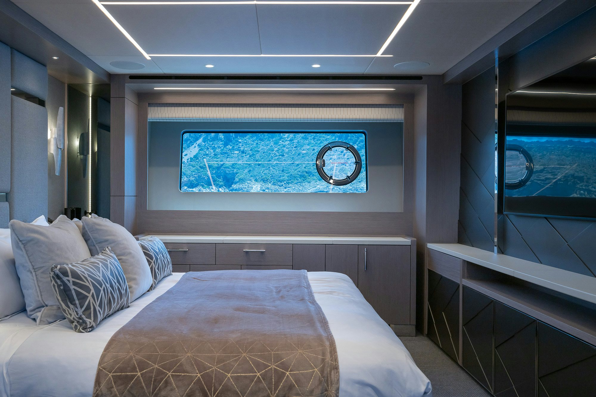 a bed in a room aboard CELESTE NOREEN Yacht for Sale