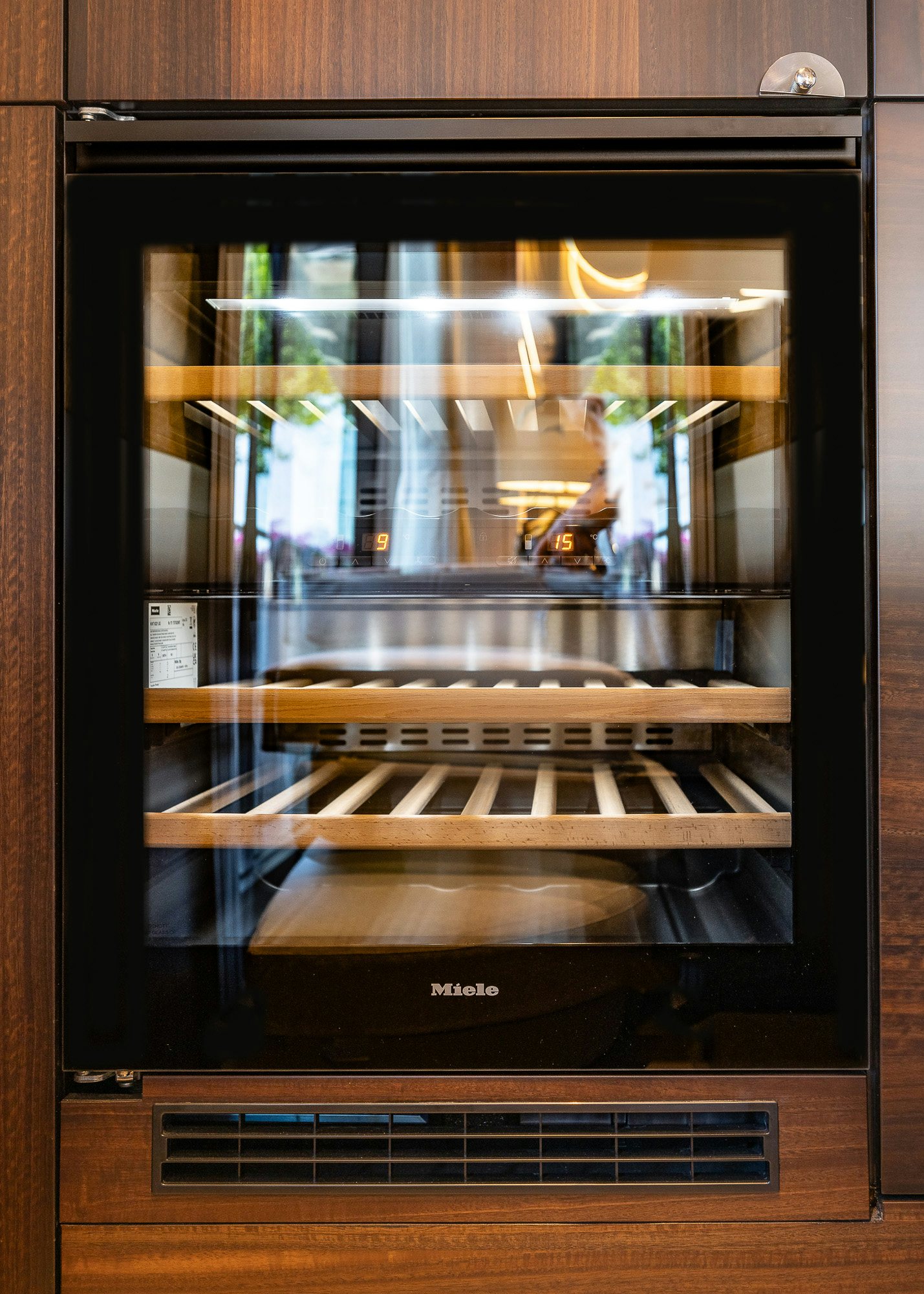 a glass case with a glass door aboard CELESTE NOREEN Yacht for Sale