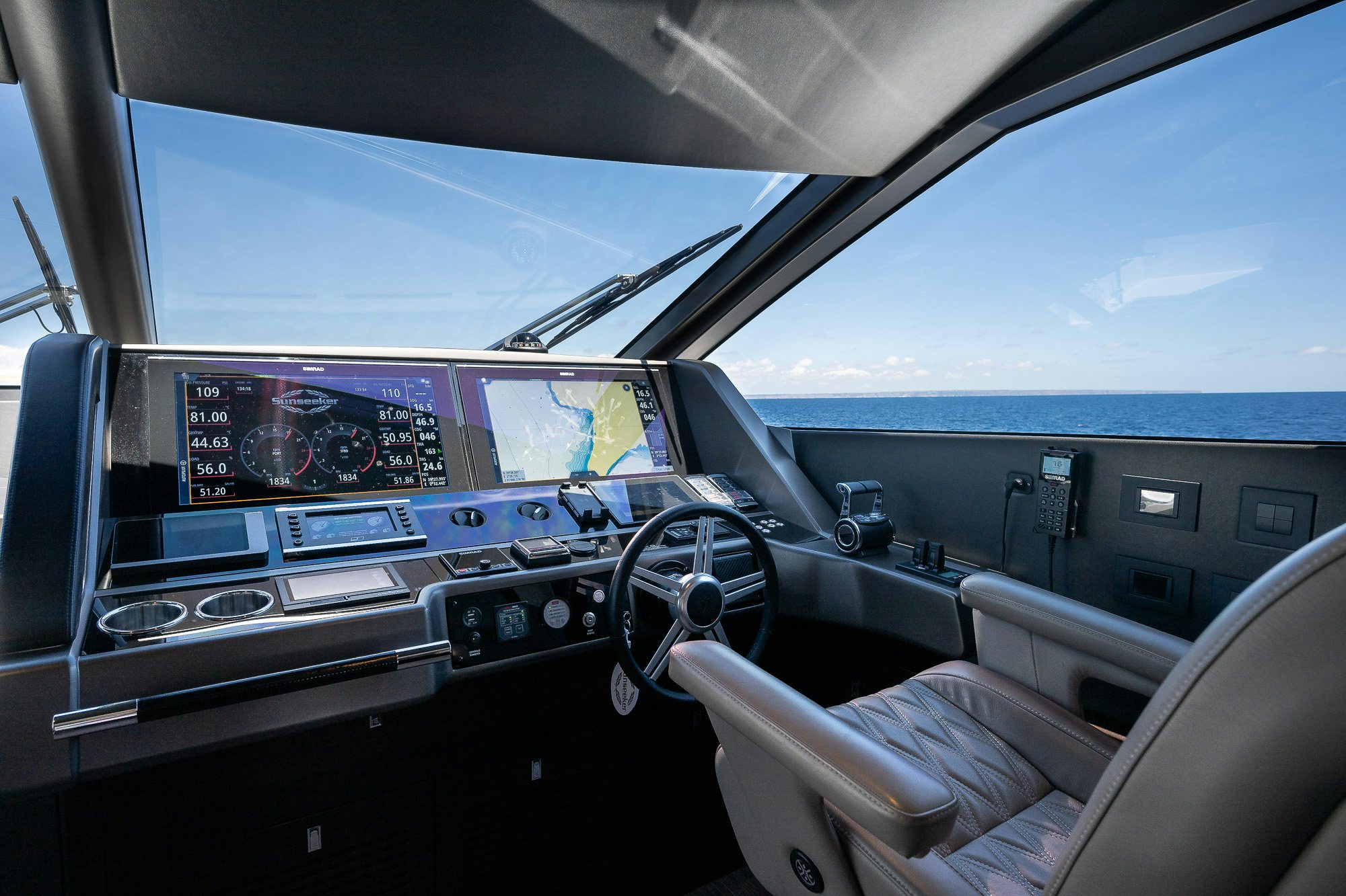 inside of a car aboard CELESTE NOREEN Yacht for Sale