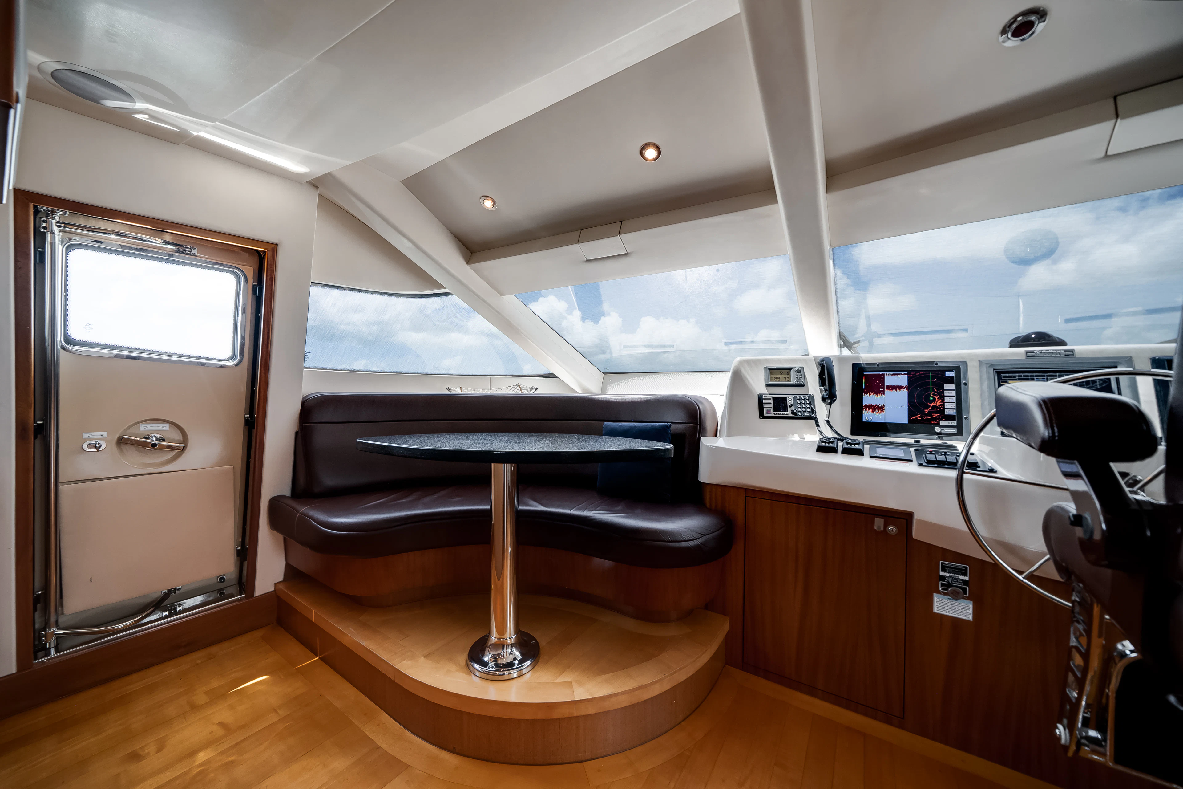 a room with a desk and a chair aboard MR. CHIPS Yacht for Sale