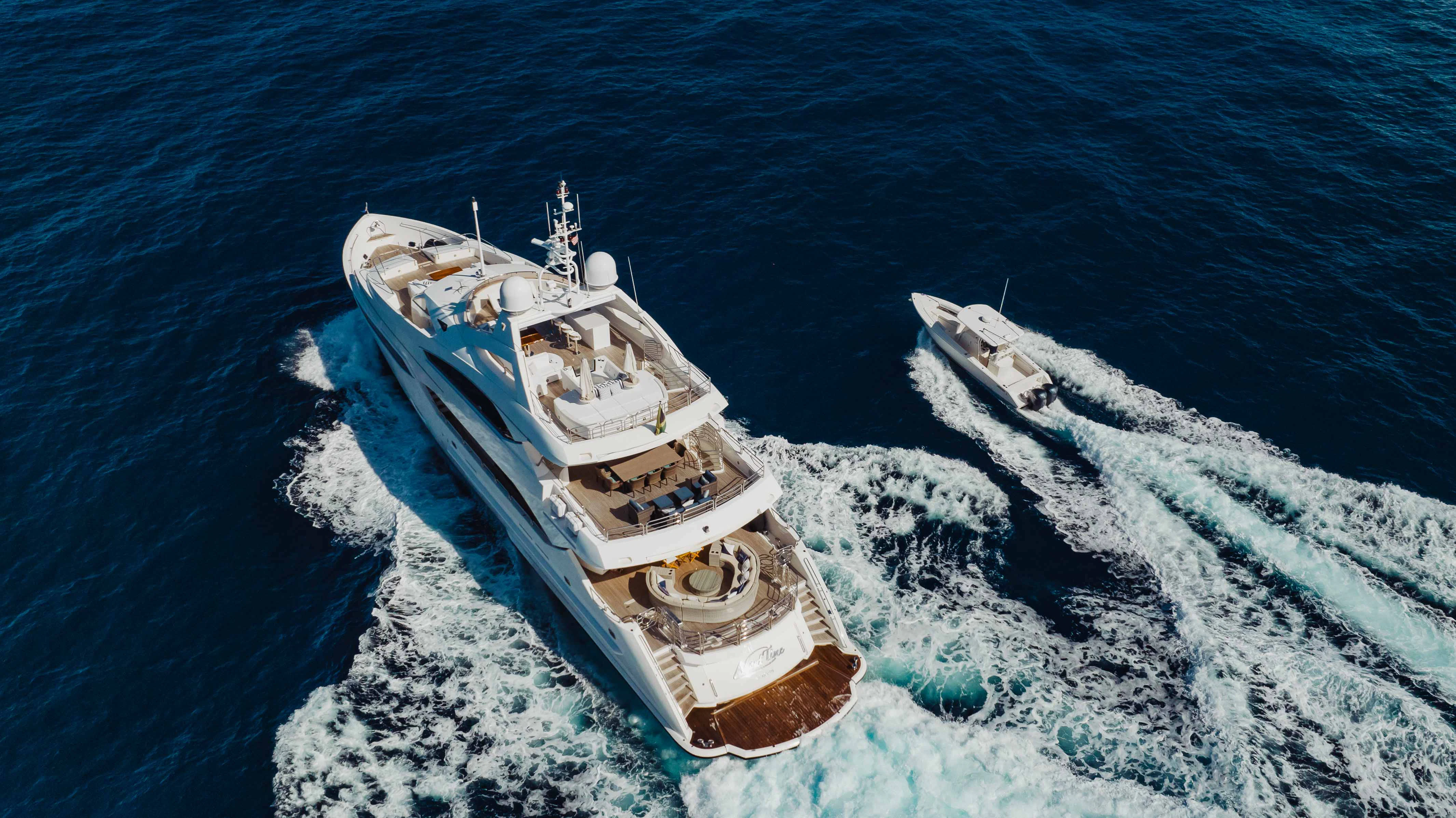 a ship in the water aboard ABOUT TIME Yacht for Sale