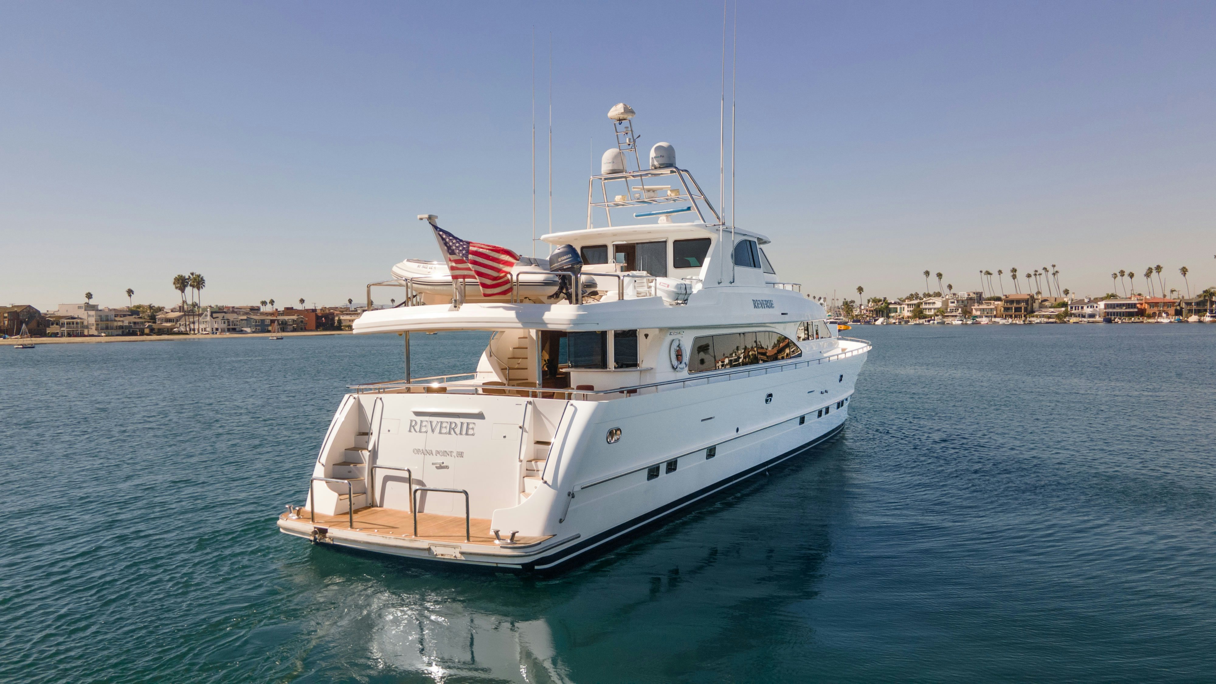 a boat on the water aboard REVERIE Yacht for Sale