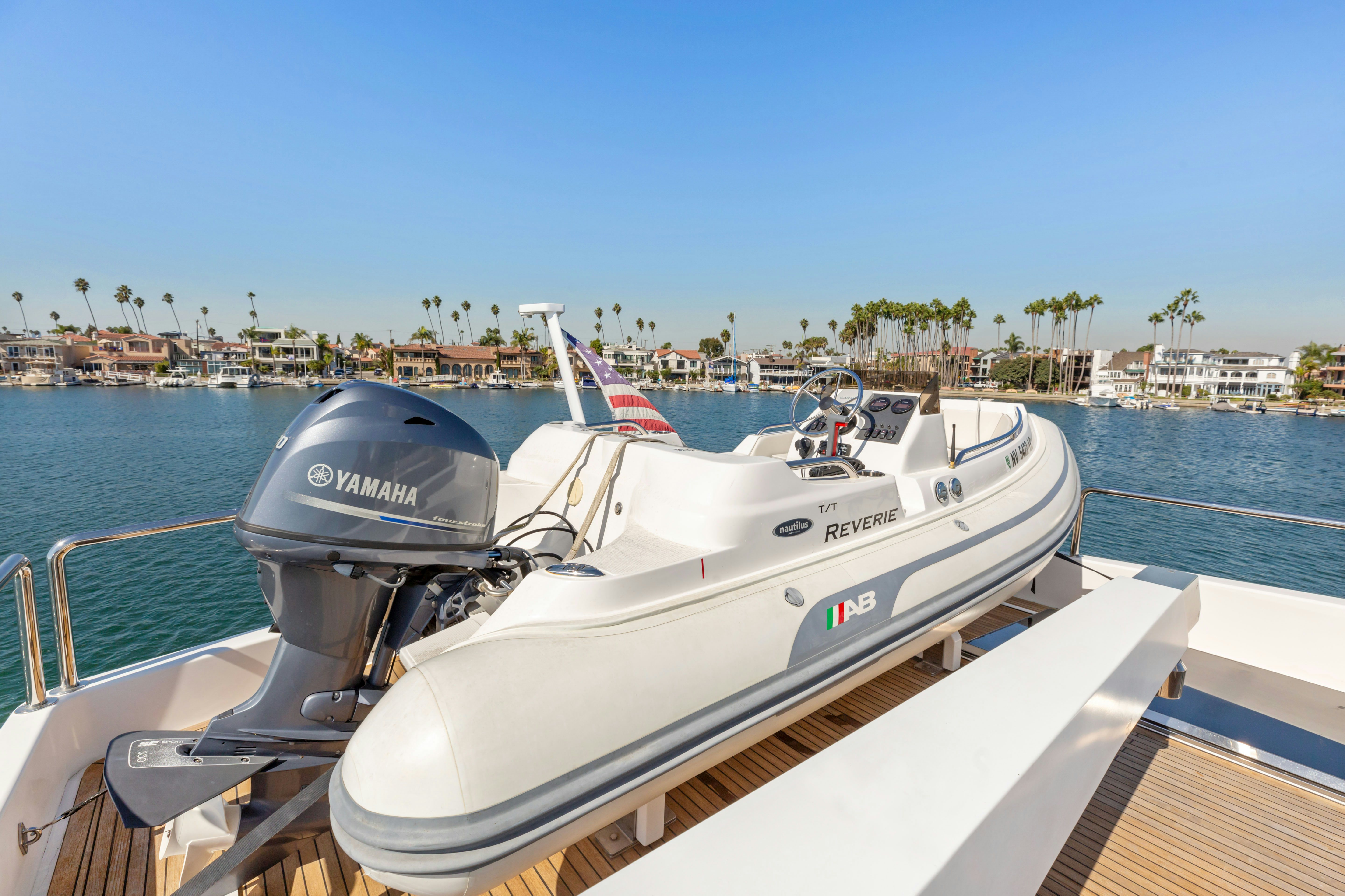 a boat on the water aboard REVERIE Yacht for Sale