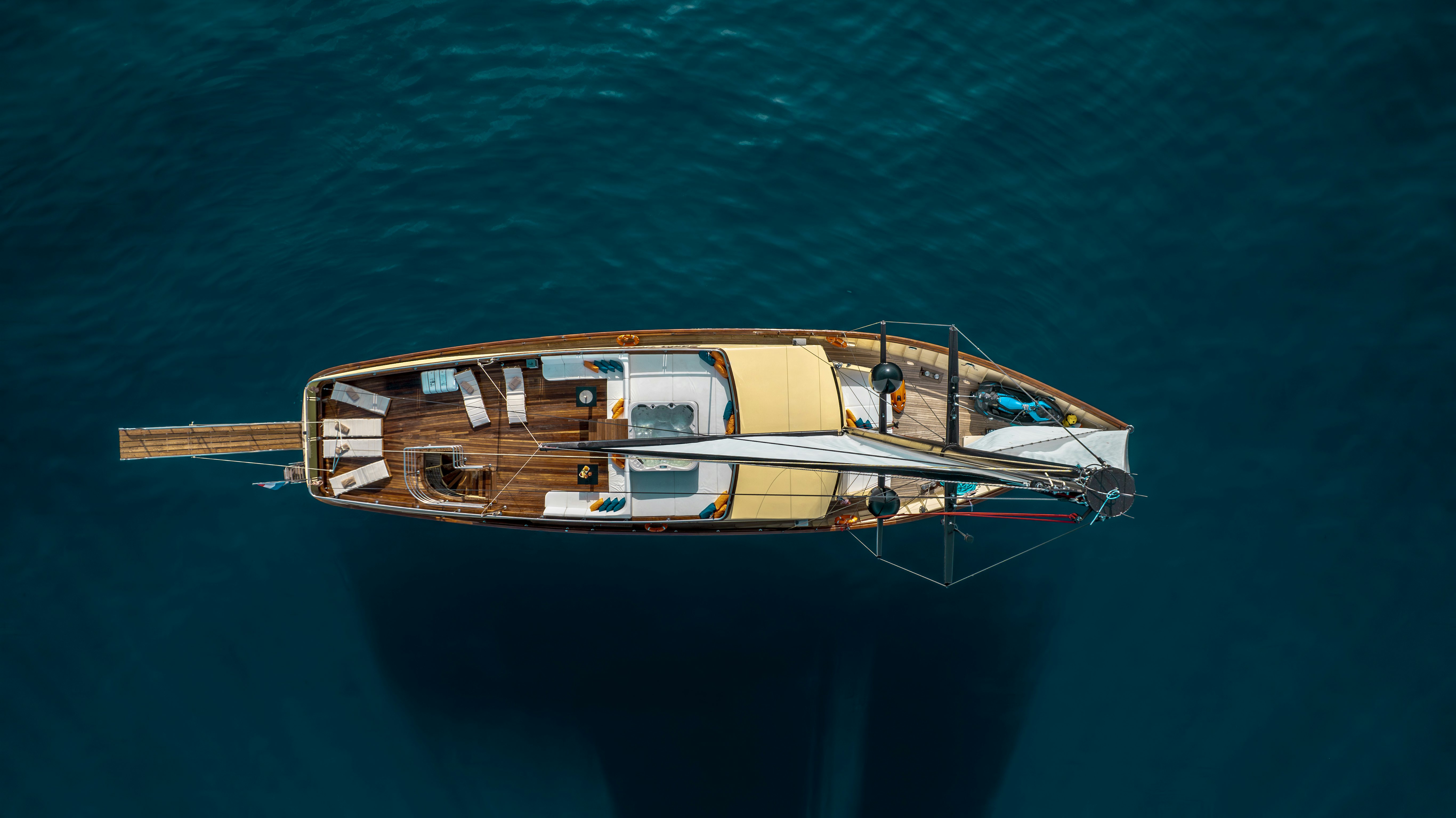 a boat in the water aboard SANTA CLARA Yacht for Charter