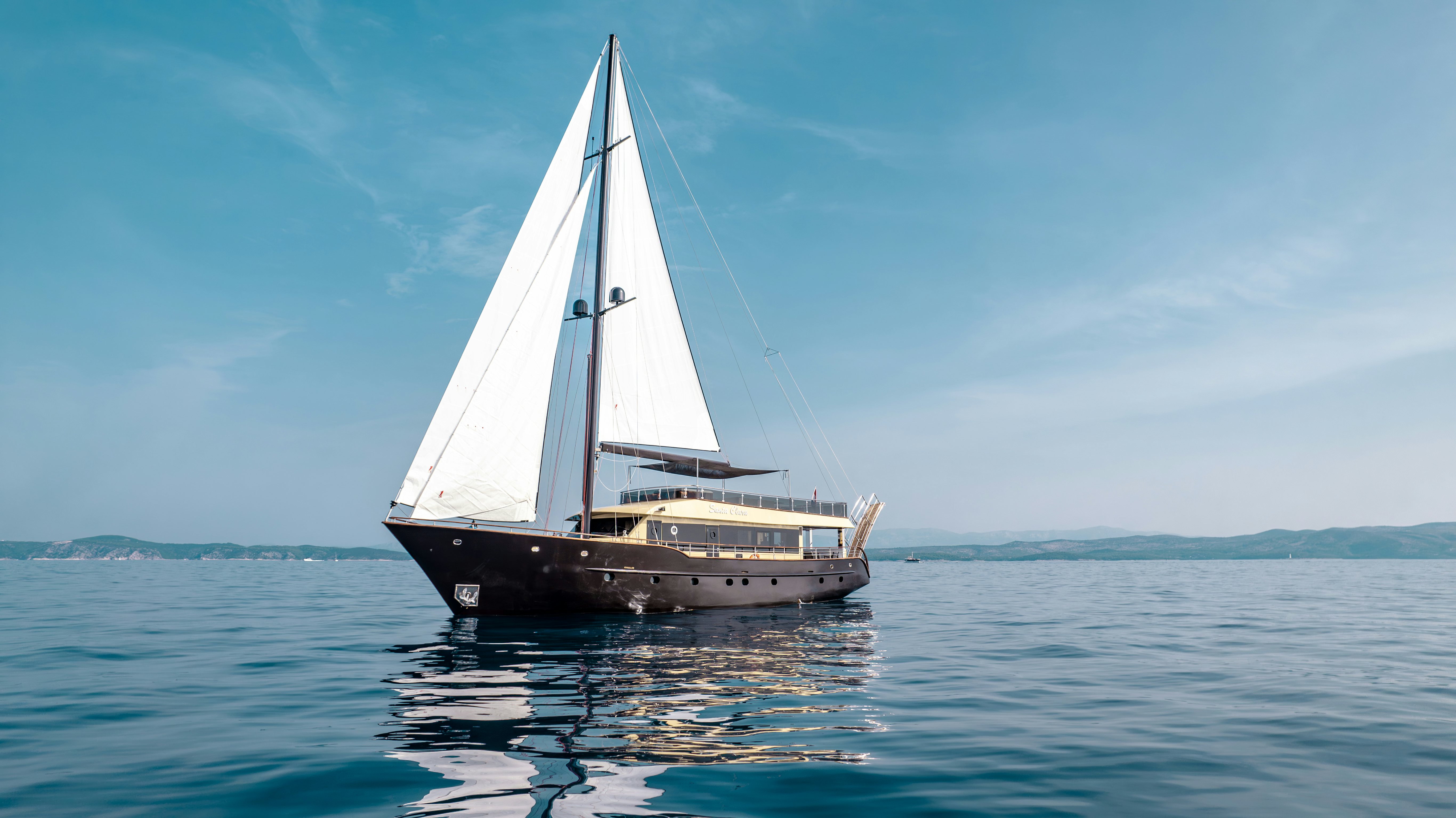 a boat in the water aboard SANTA CLARA Yacht for Charter