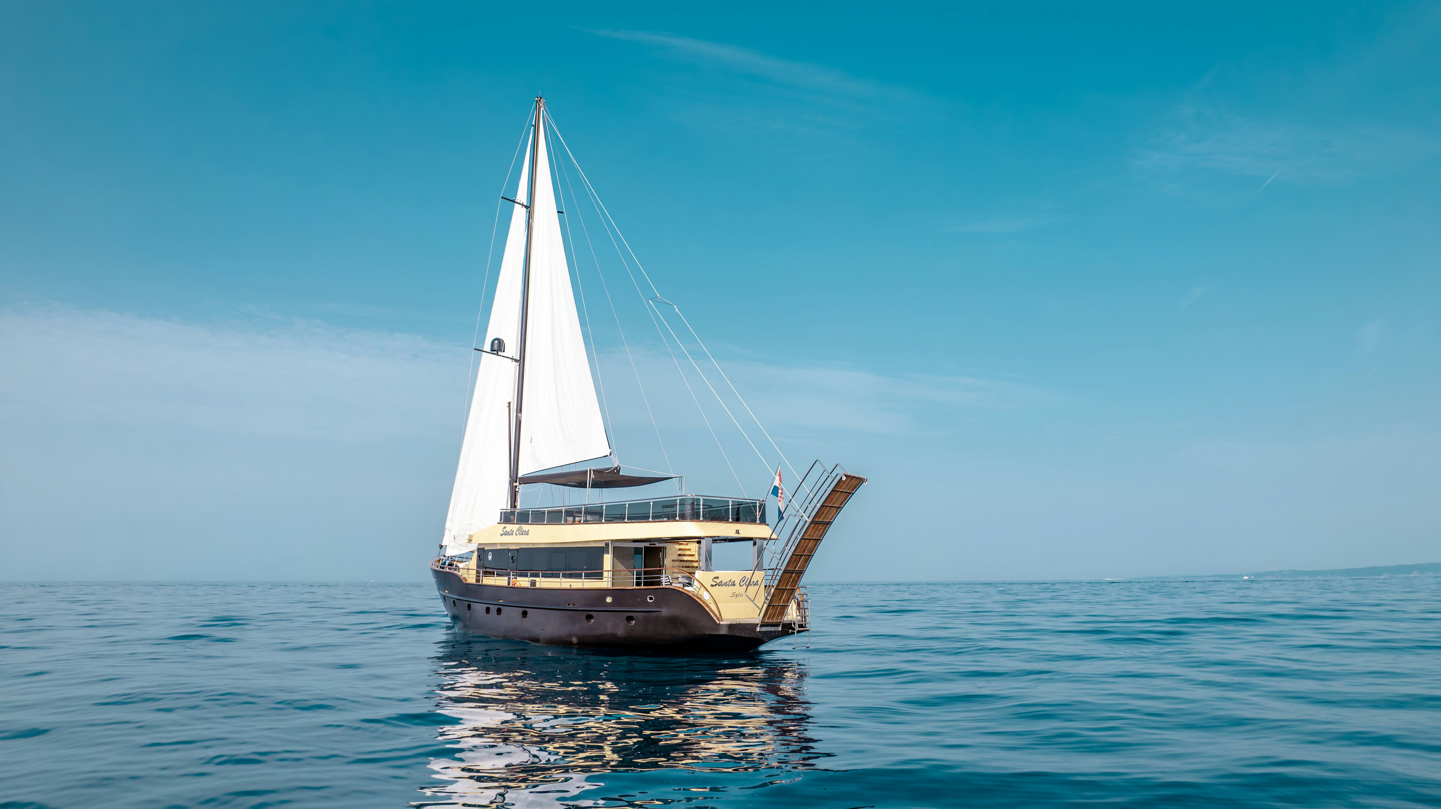 a boat in the water aboard SANTA CLARA Yacht for Charter