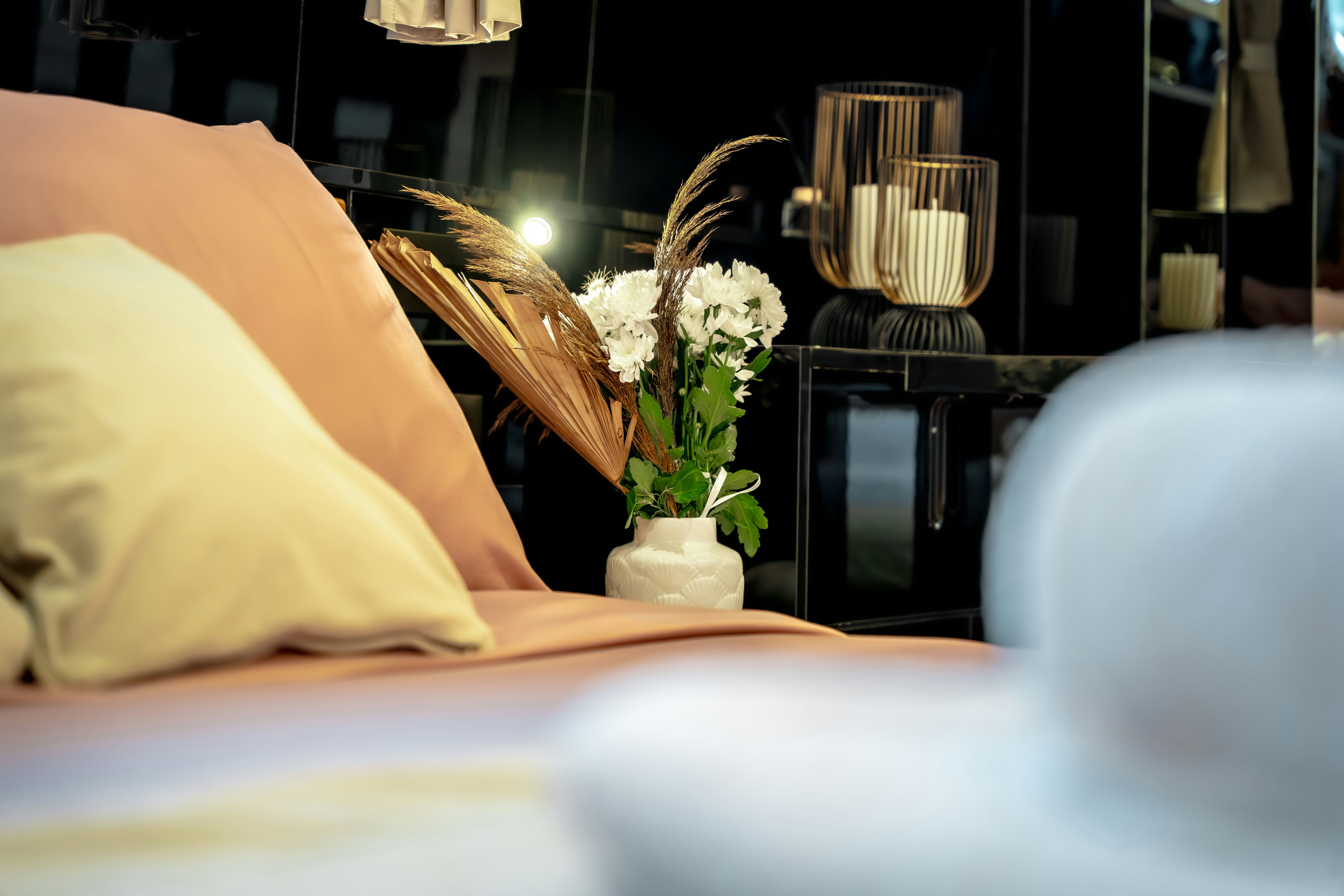 a vase of flowers on a table aboard SANTA CLARA Yacht for Charter