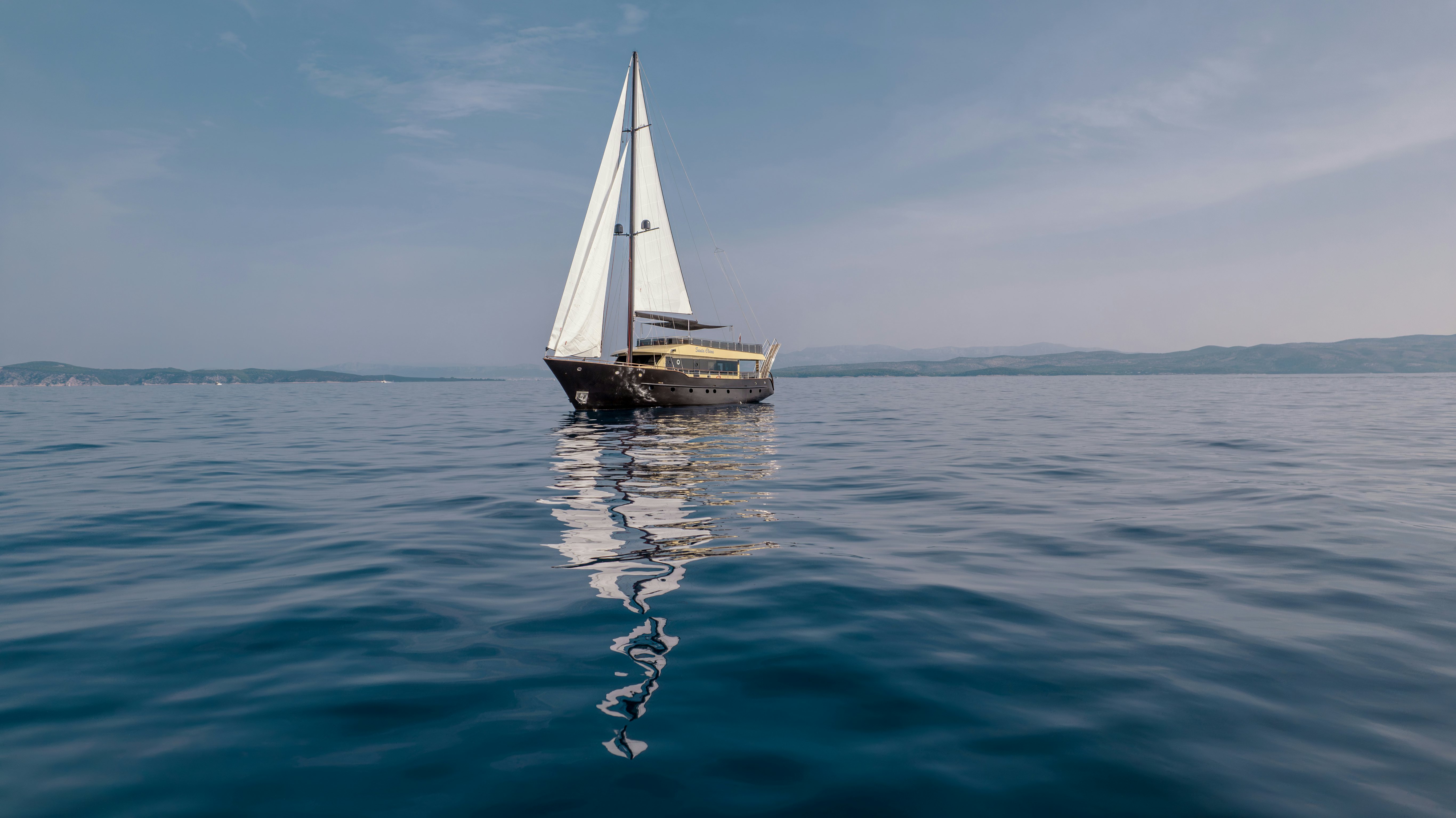 a boat in the water aboard SANTA CLARA Yacht for Charter