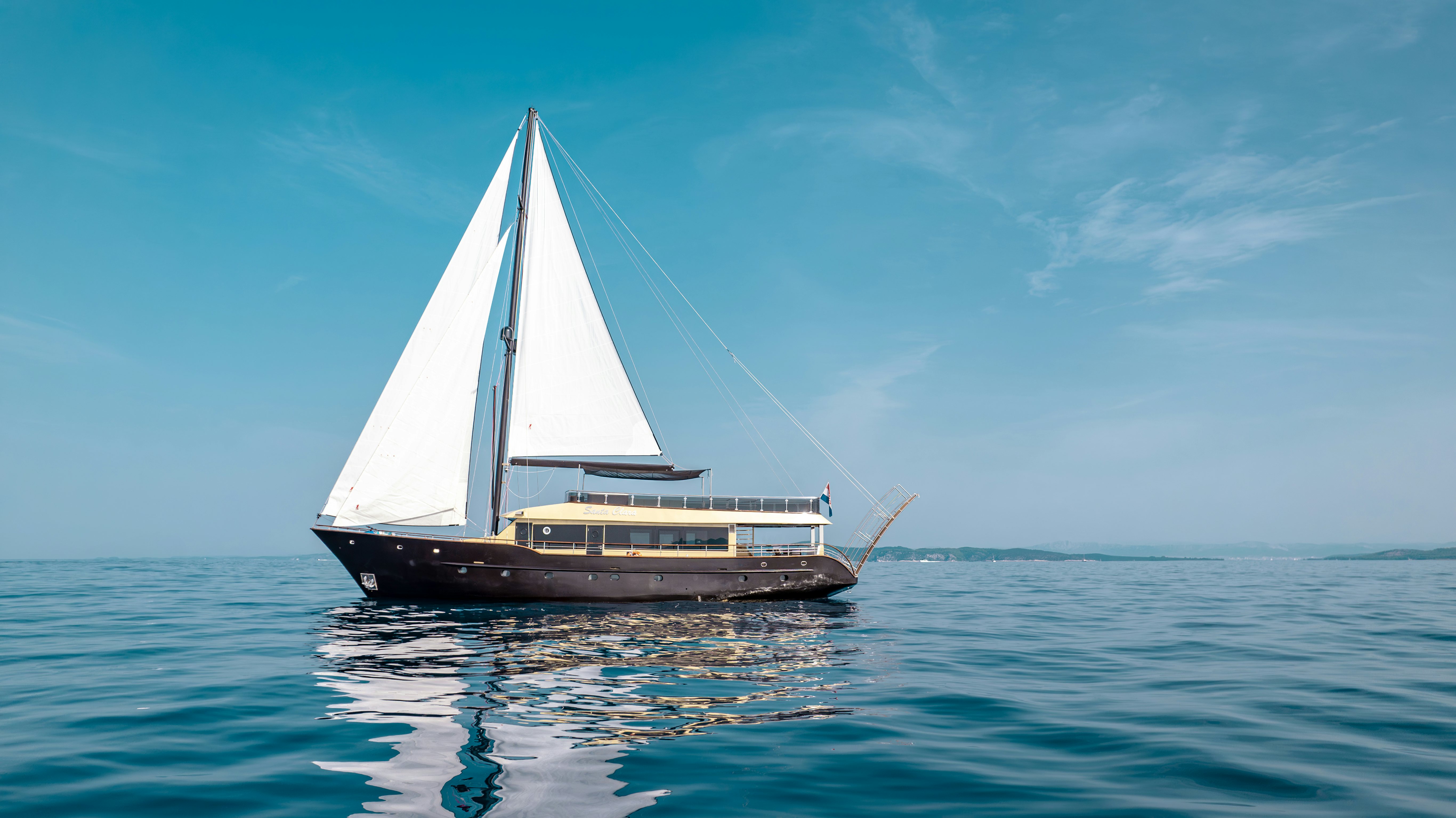 a boat in the water aboard SANTA CLARA Yacht for Charter